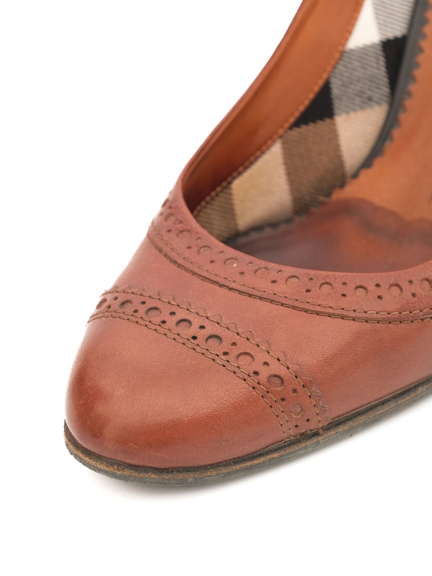 Excellent Burberry Orange Leather High-Heeled Shoes Size 35