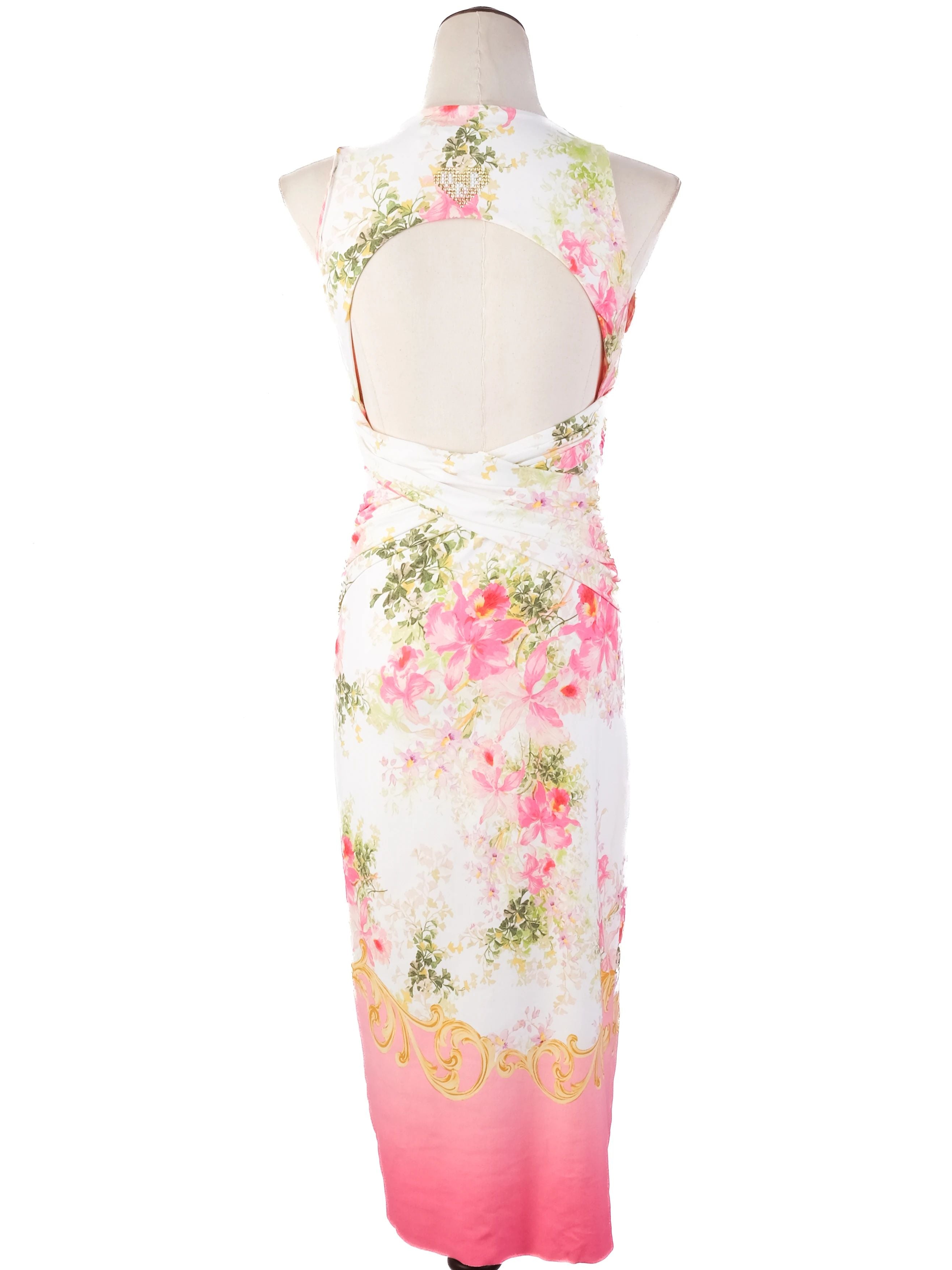 Excellent VDP Floral Dress in Combined Nylon Size S with Cut-Out Detail