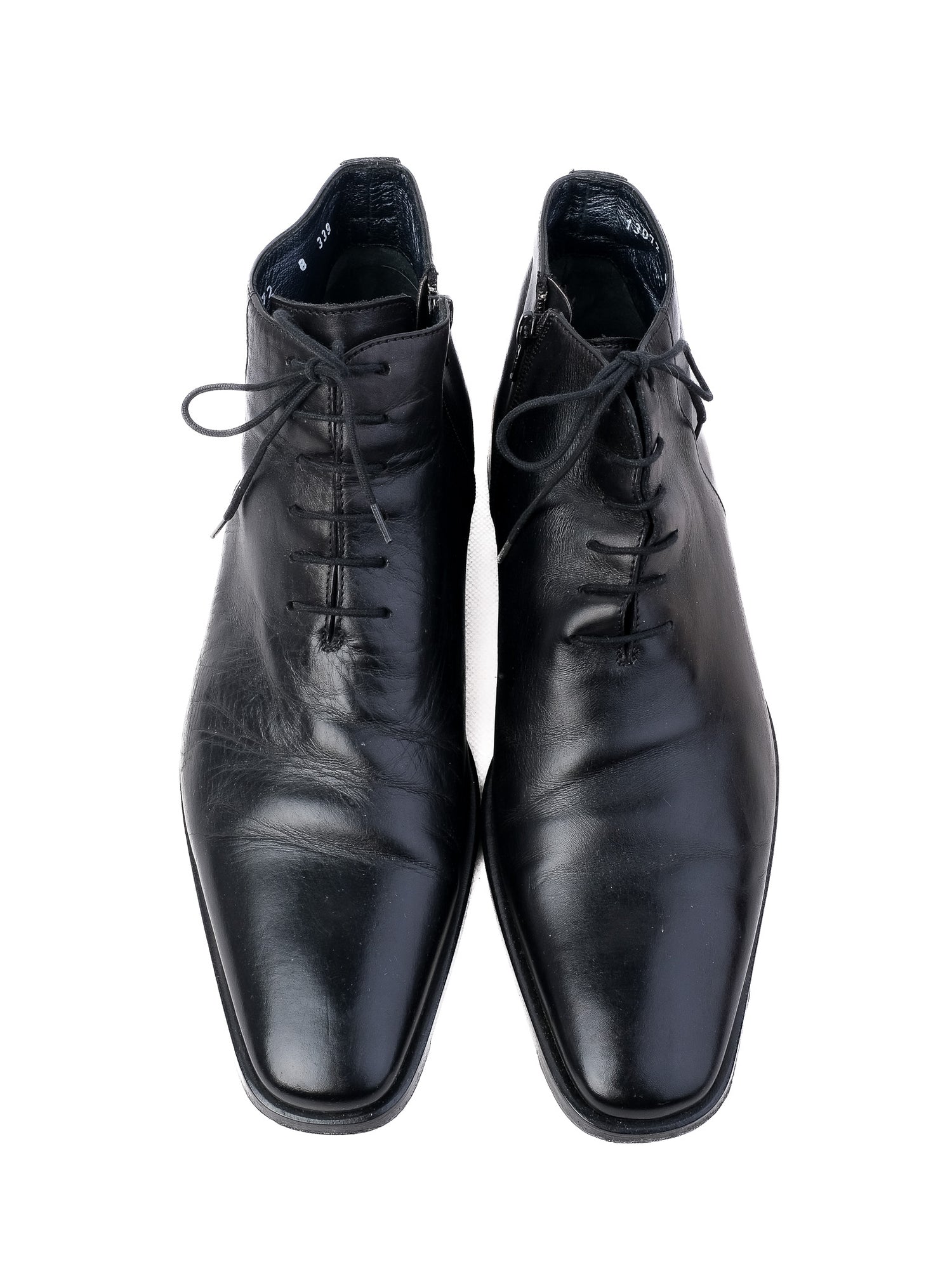 Excellent Aldo Brue Black Leather Dress Boots Size 43 with Zipper