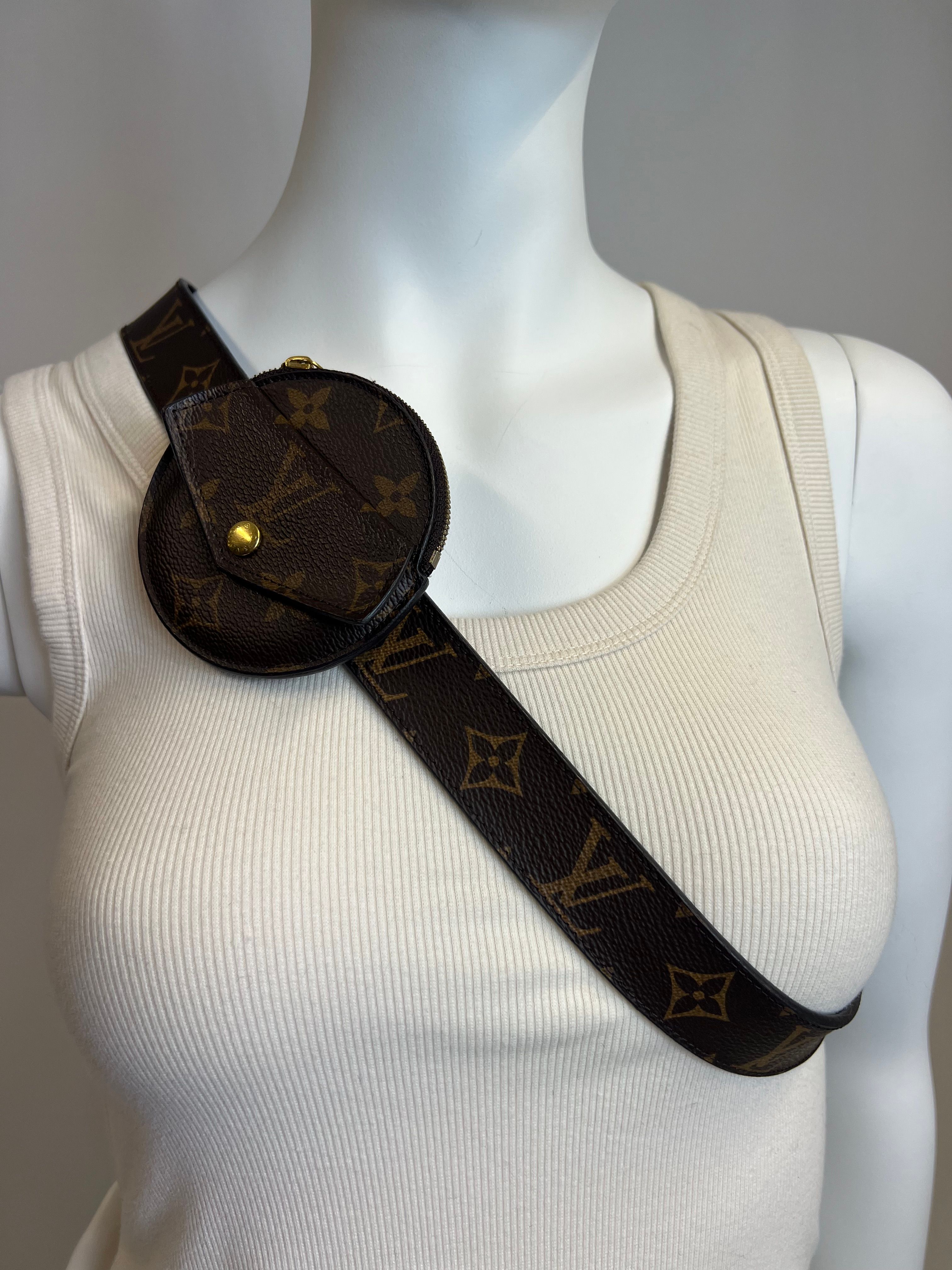 Louis Vuitton Daily Multi Pocket Belt Wide 90 ,Monogram MPO