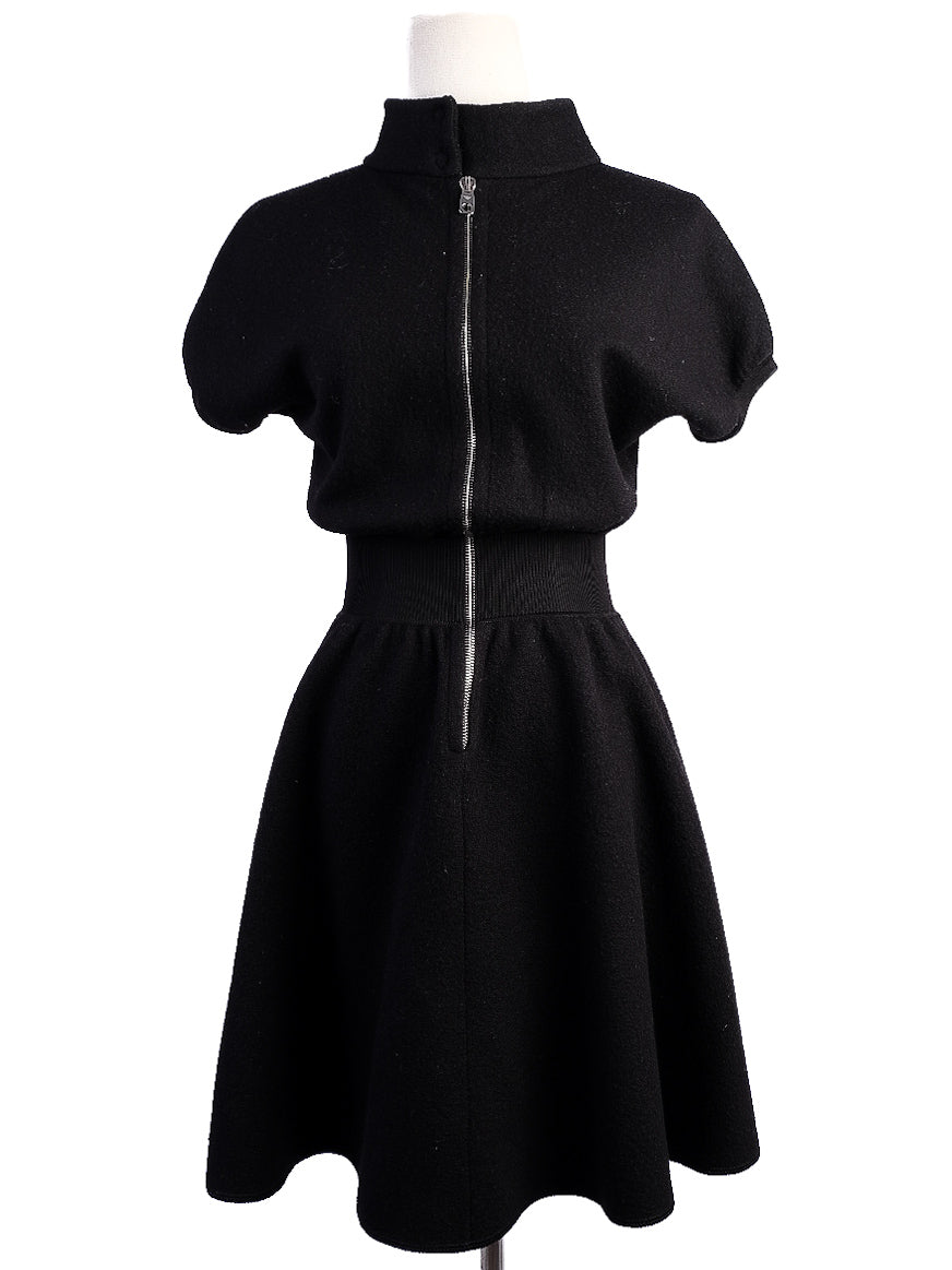 Excellent Emporio Armani Black Wool Dress Size 38