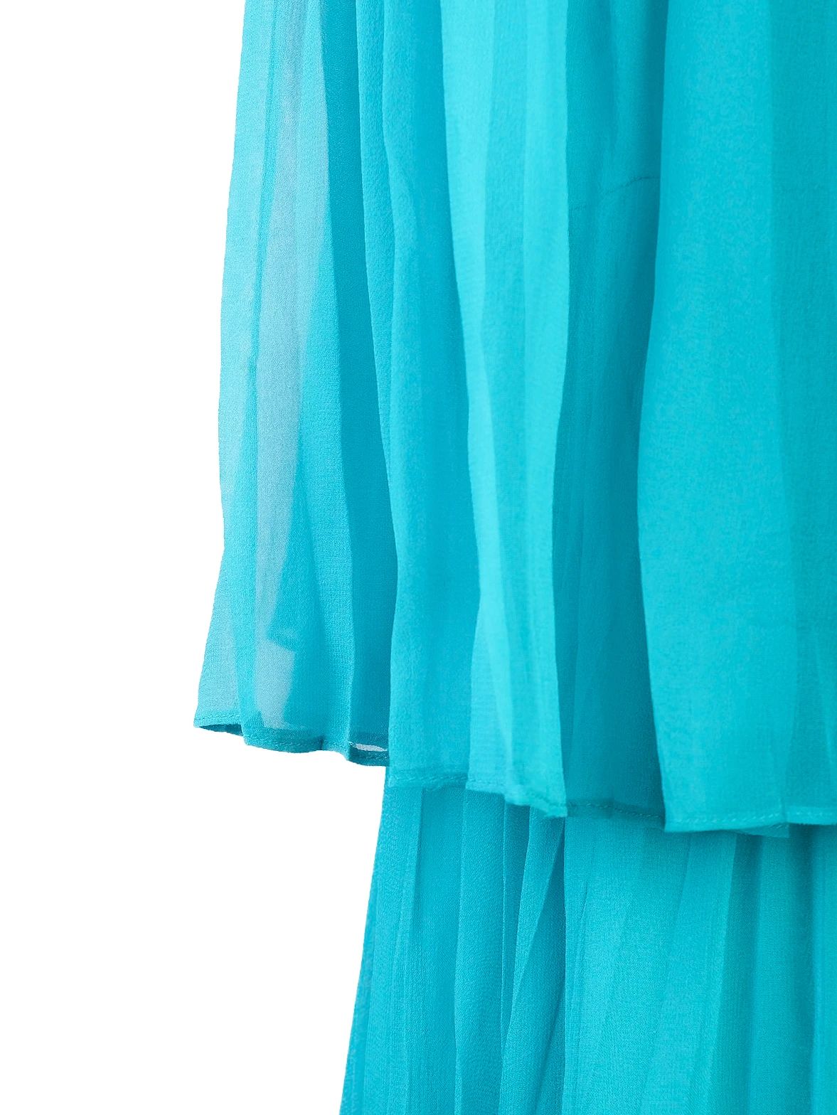 Halston Excellent Condition Blue Cotton Maxi Dress Women Size M