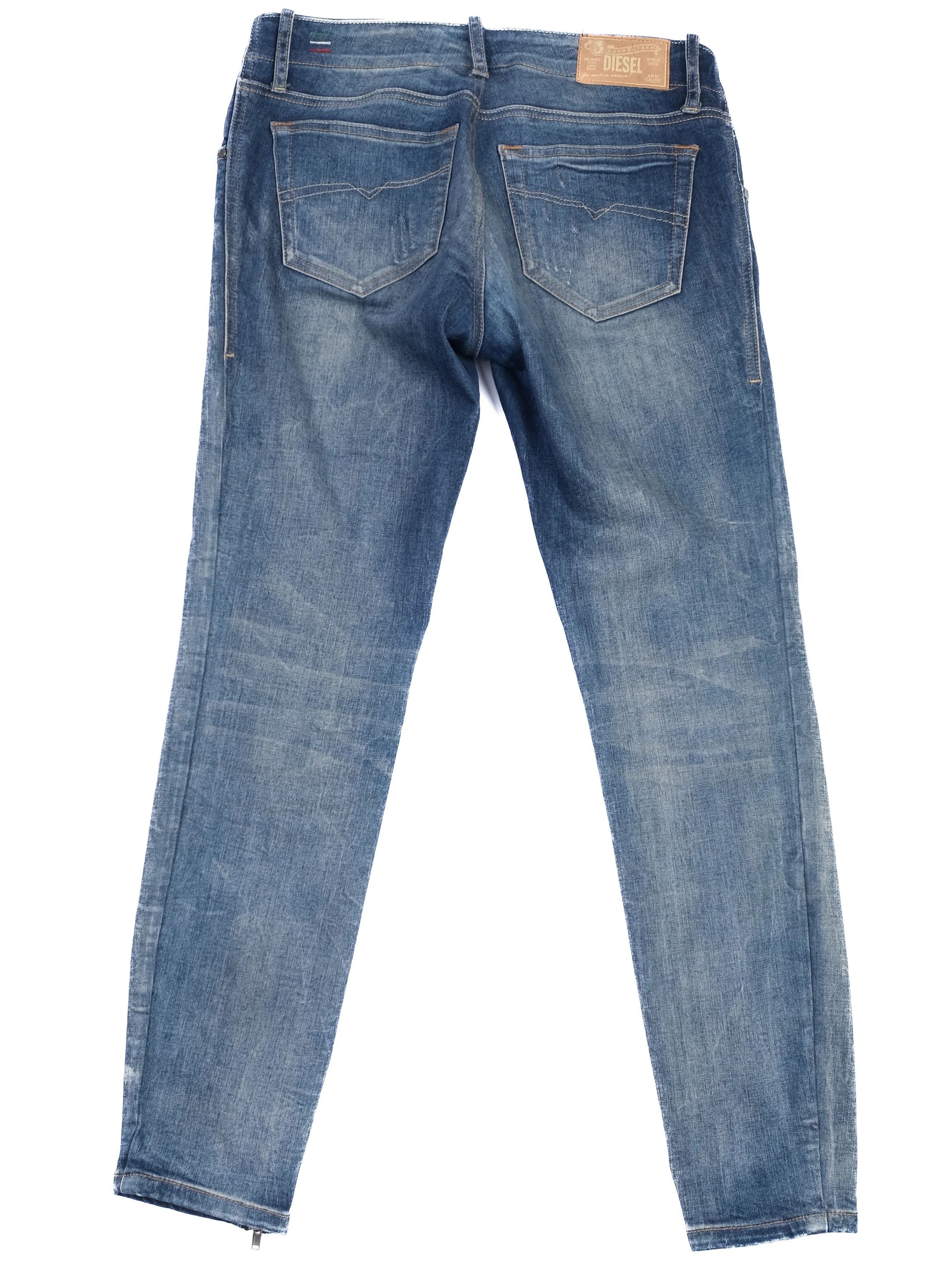 Excellent Diesel Blue Jeans Super Slim Skinny Fit Women Size 27