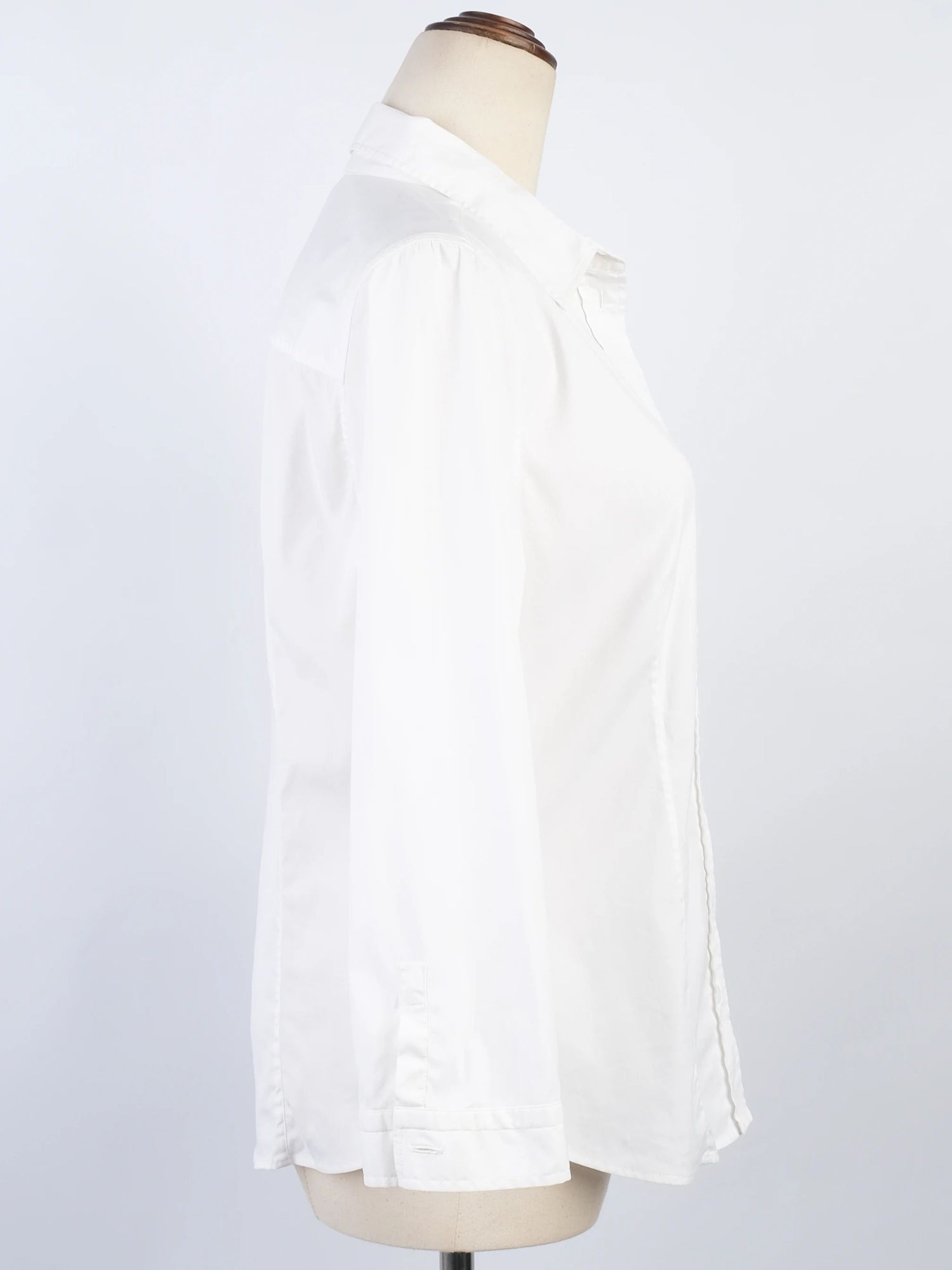 Excellent Prada White Nylon Button-Up Shirt Size L for Women