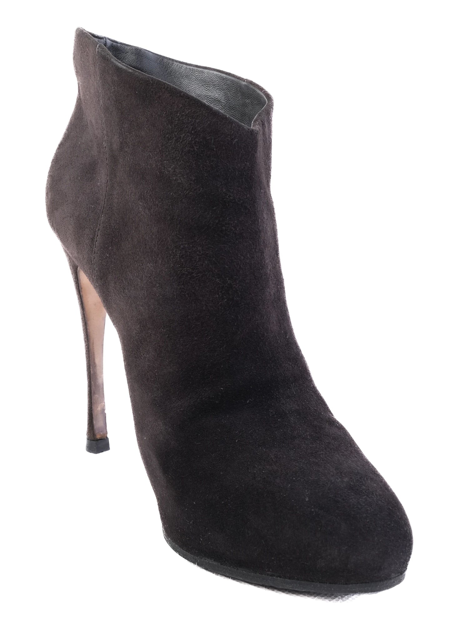 GIANVITO ROSSI Black Leather High-Heeled Ankle Boot Size 38 Excellent