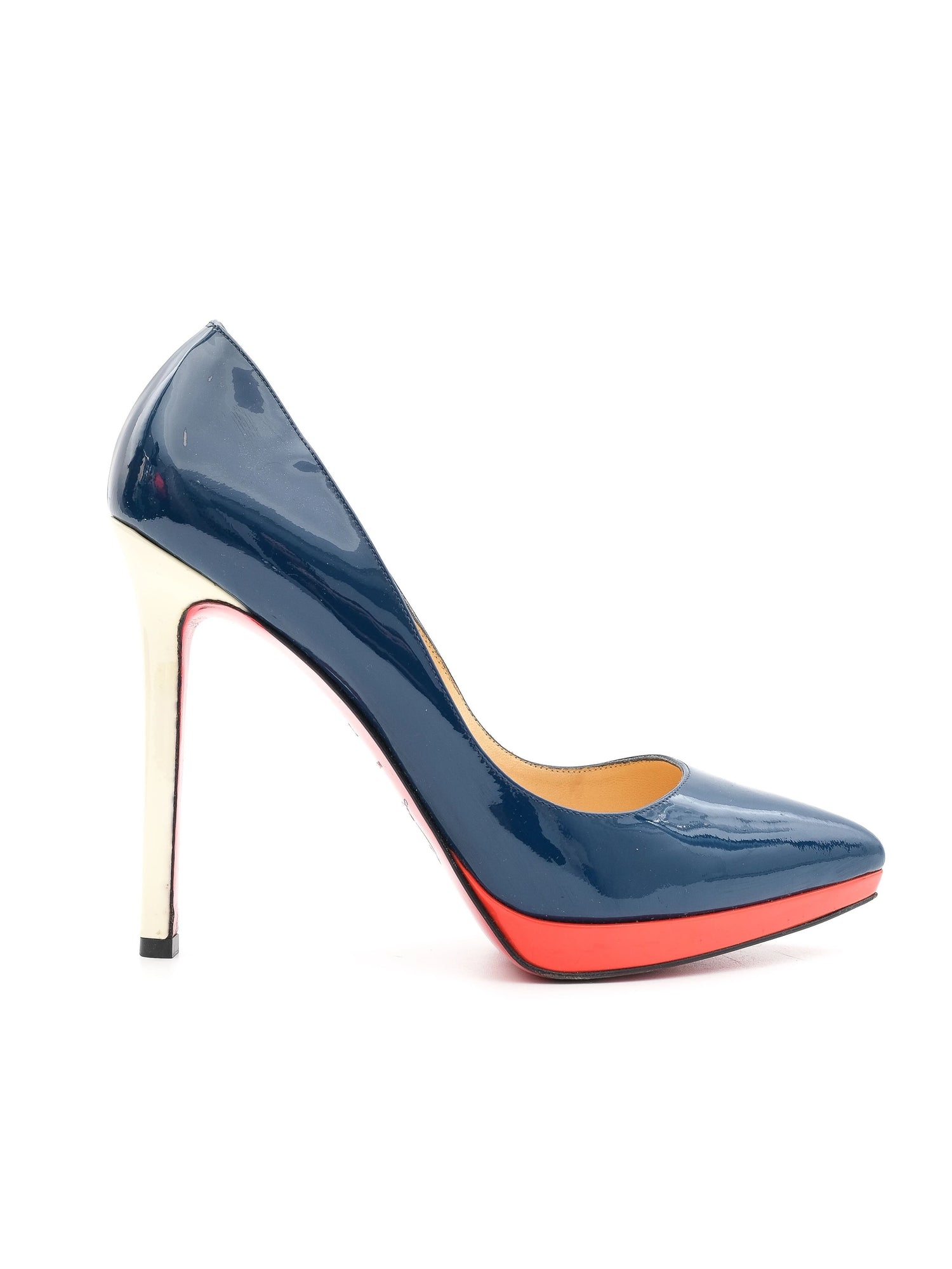 Christian Louboutin Blue Leather High-Heeled Shoes Excellent Condition