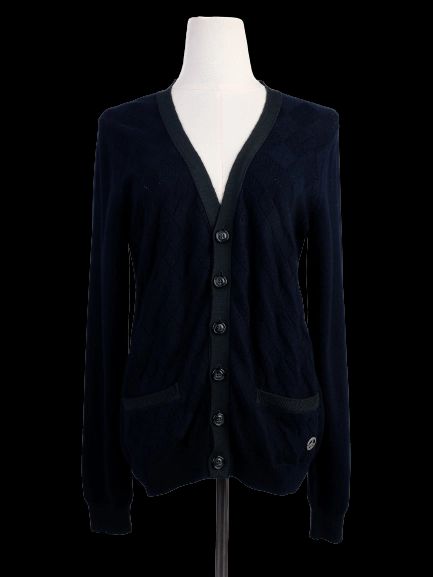 Excellent Love Moschino Navy Blue Wool Cardigan Size S
