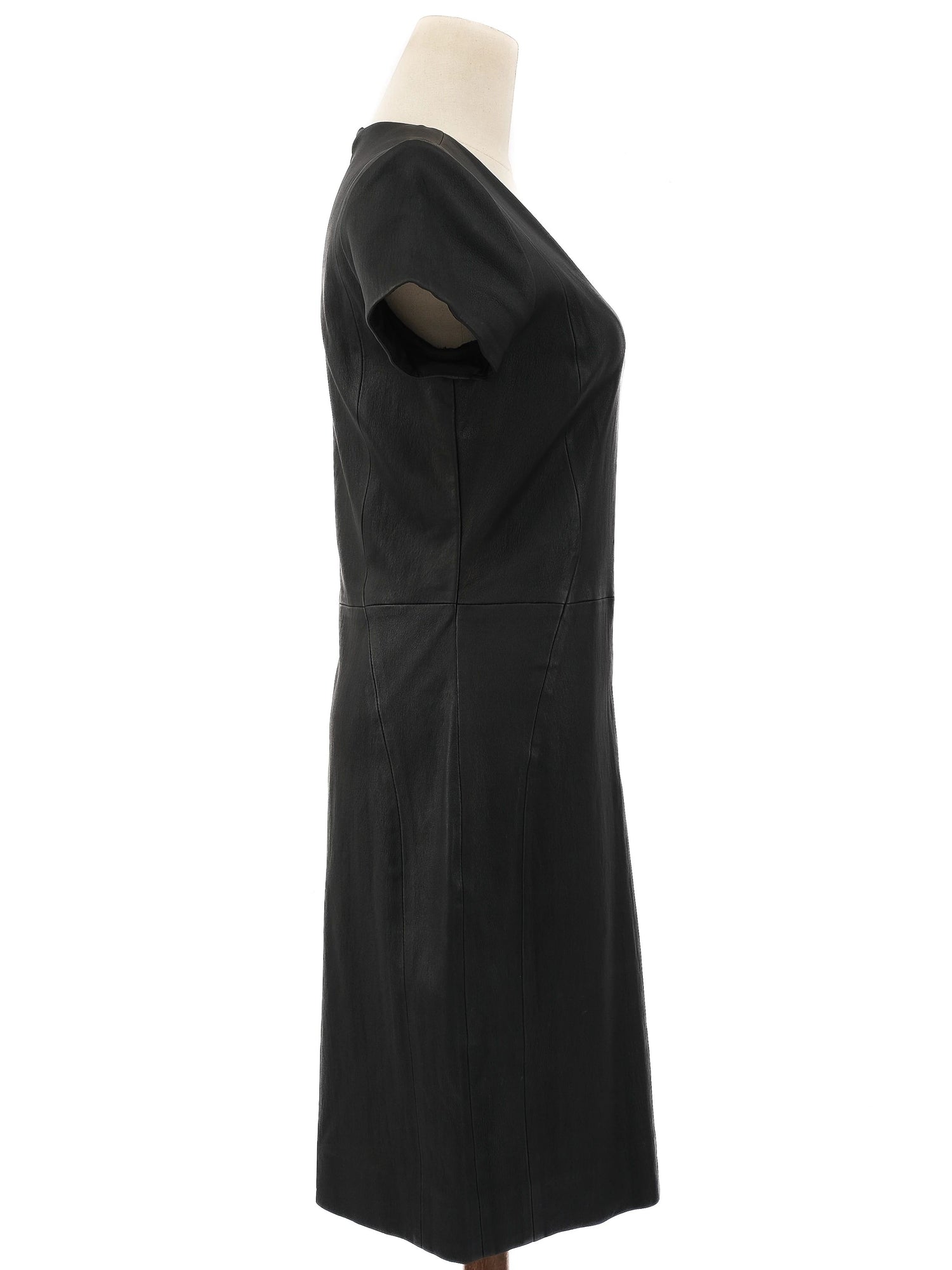 Perfect Diane von Furstenberg Gray Leather Dress Size L