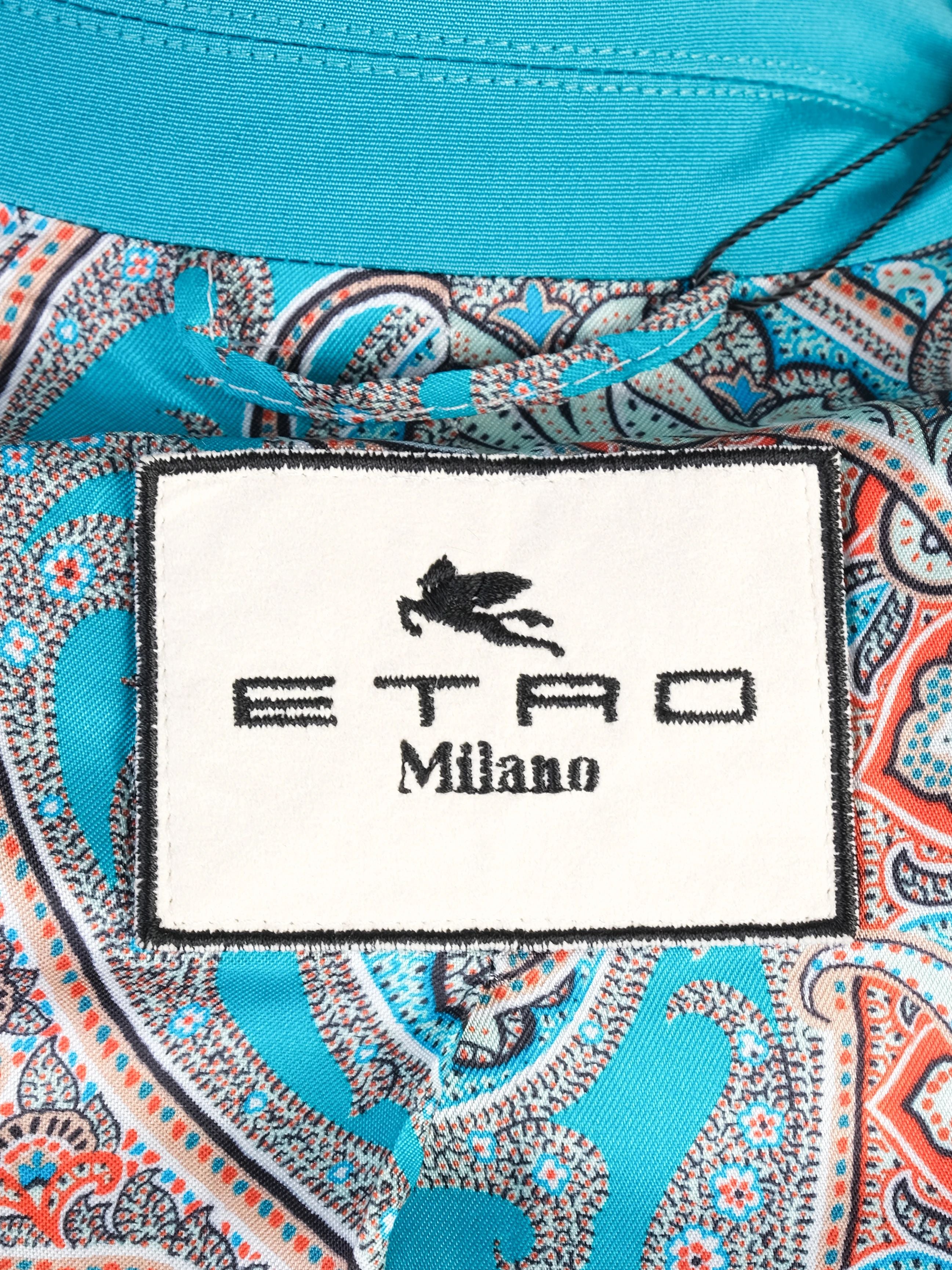 Excellent Etro Blue Nylon Blazer Size S - Stylish Women&