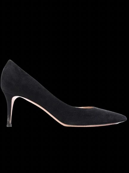 Excellent Gianvito Rossi Black Leather High Heels Size 39.5