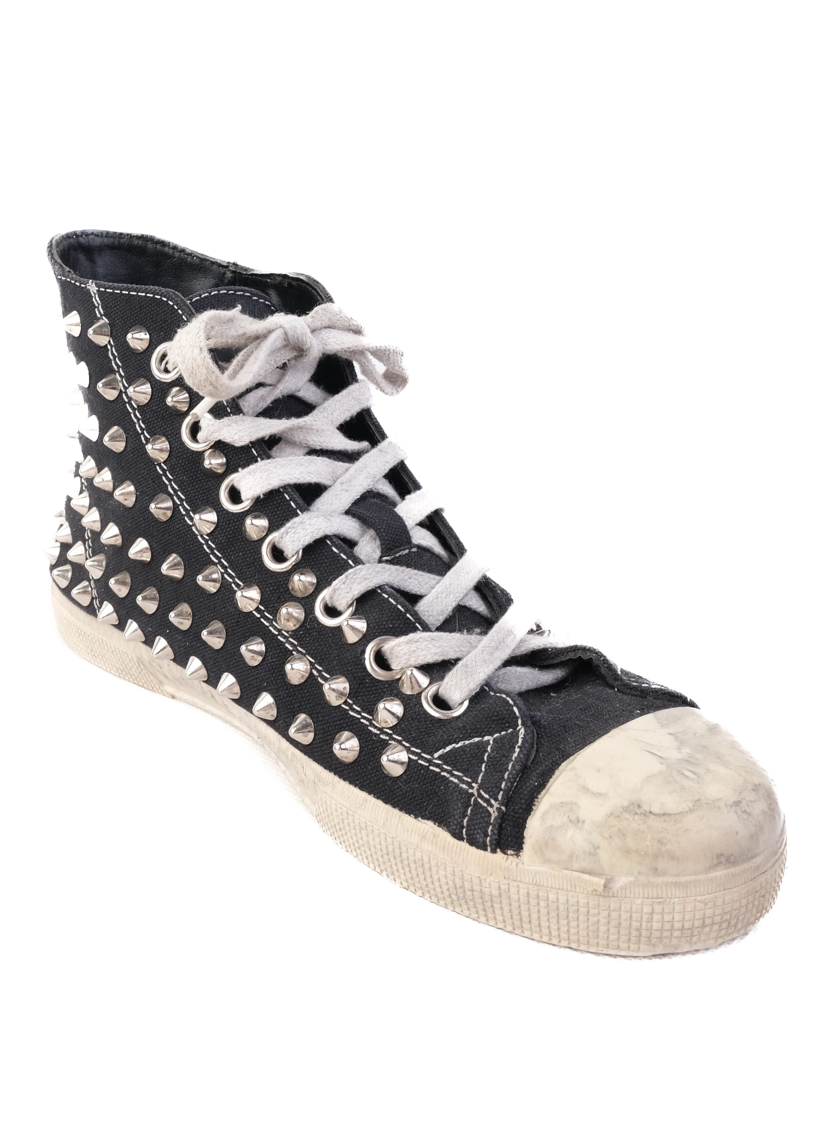 Good Gienchi Black Studded High-Top Sneakers Size 41 Men