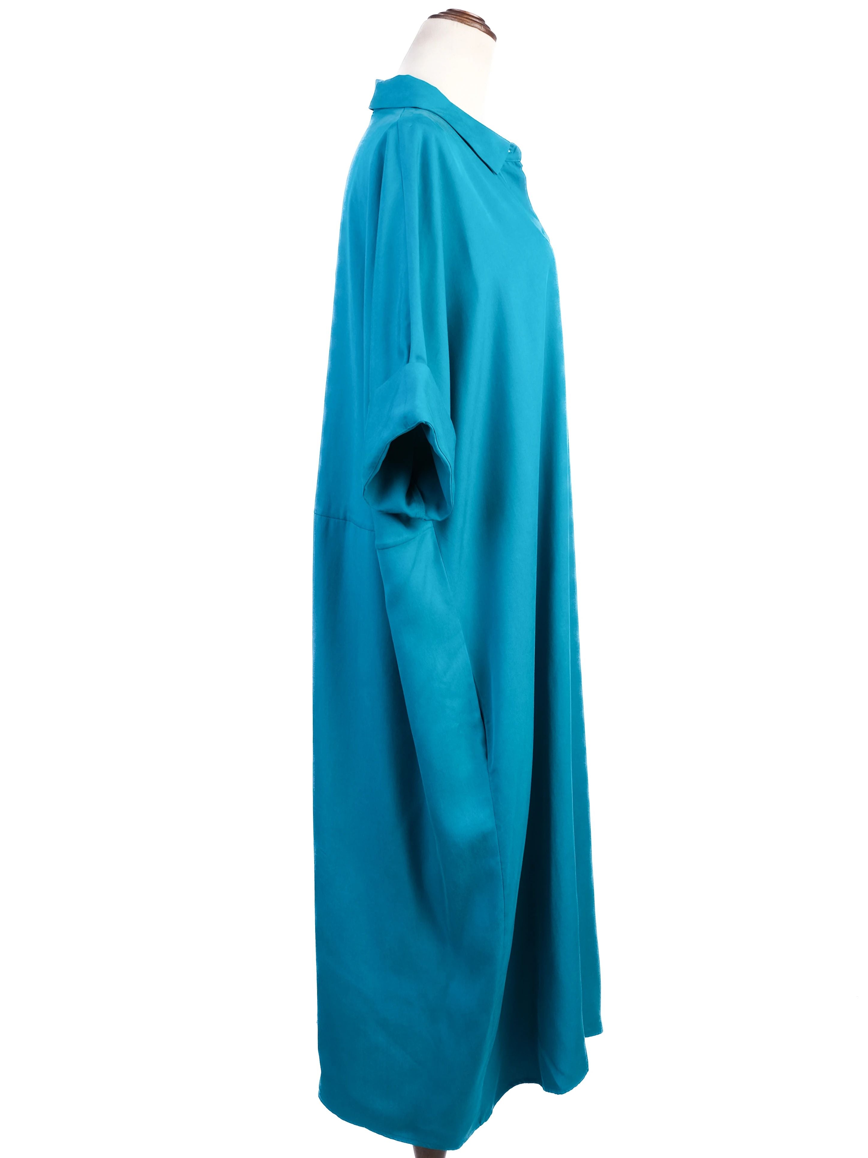 NEW Cos Teal Shirt Dress Long Sleeve Size M