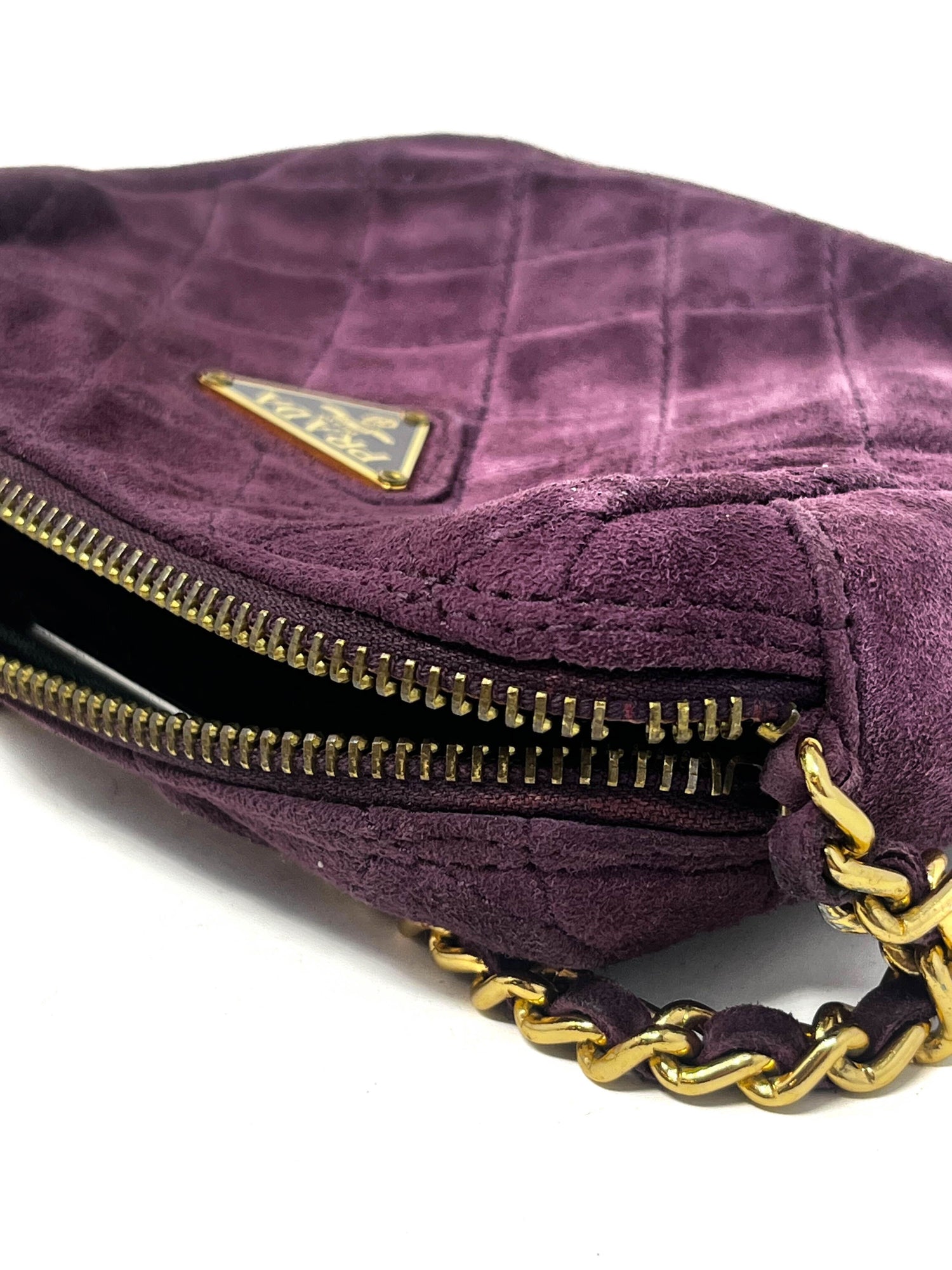 Prada Chain Suede Shoulder Bag
