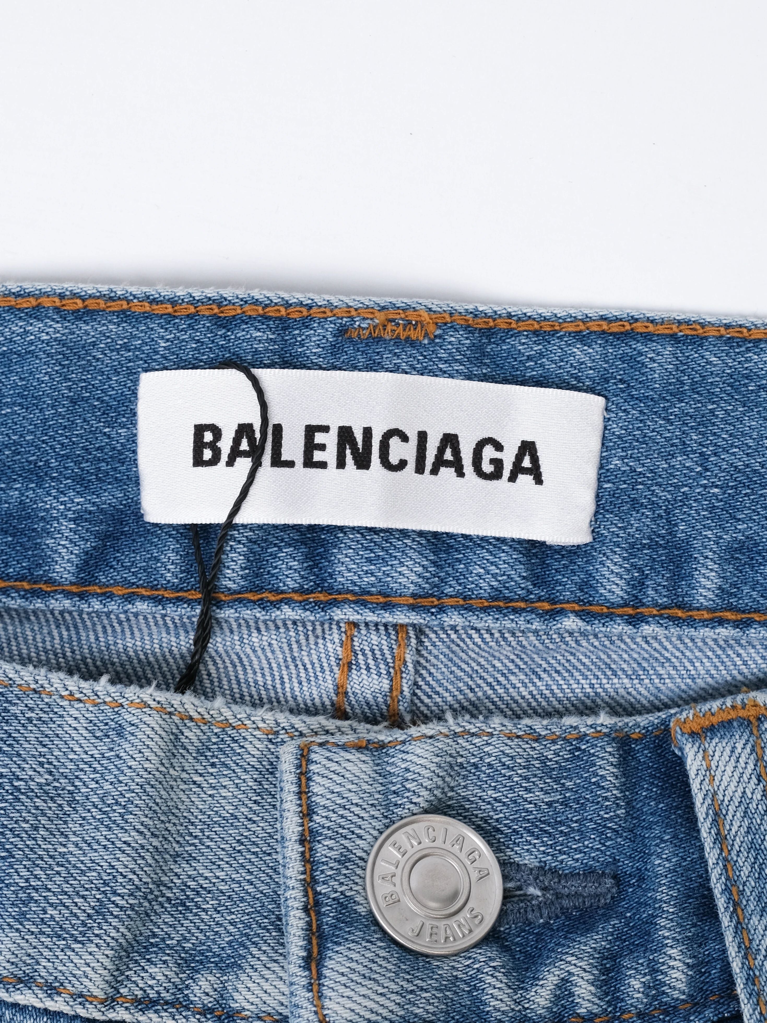 NEW Balenciaga Light Blue Jeans Cotton Size S for Women