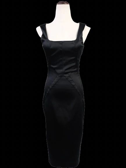 Excellent Dolce Gabbana Black Sleeveless Fitted Dress Nylon