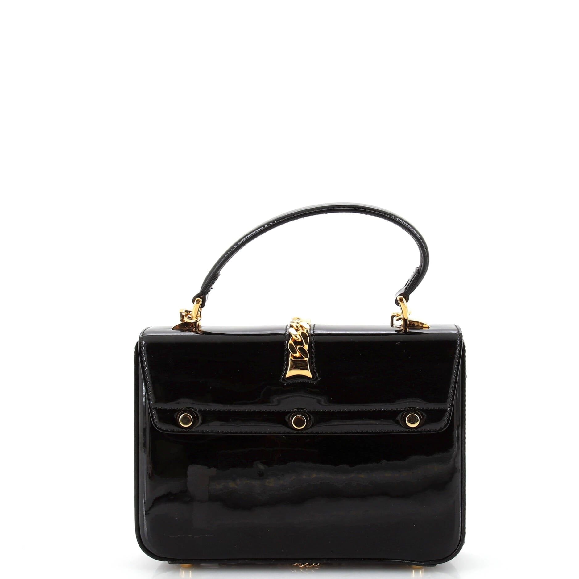 Gucci Sylvie 1969 Top Handle Bag Patent Mini