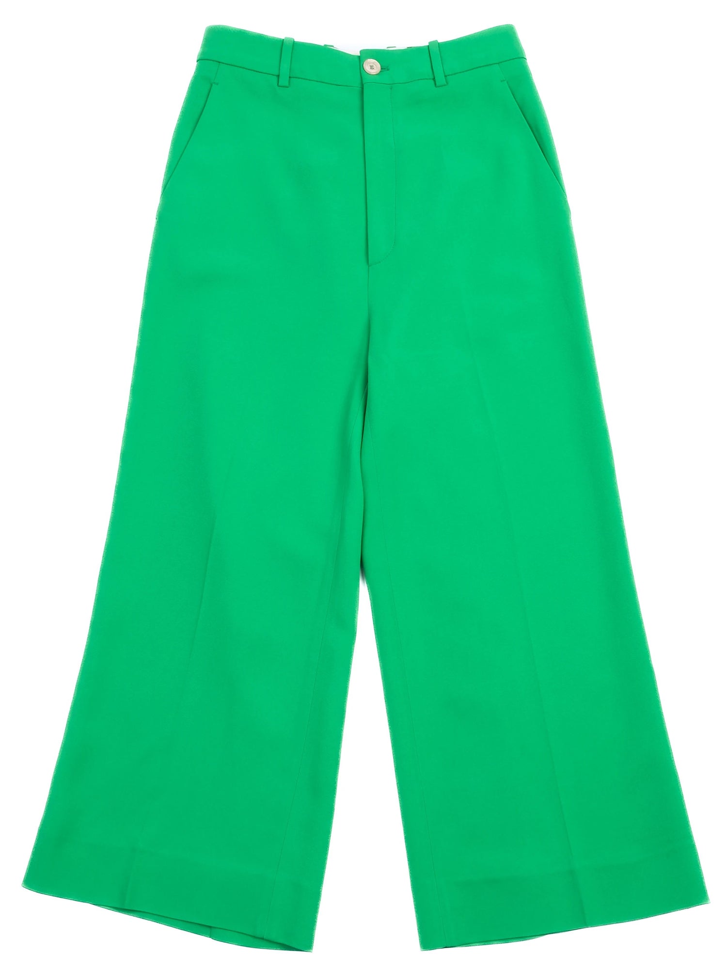 Excellent Gucci Green Wide-Leg Pants Viscose Size XS Made in Italy