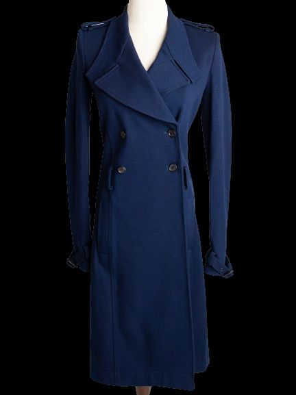 Good Givenchy Navy Blue Viscose Coat Size XS