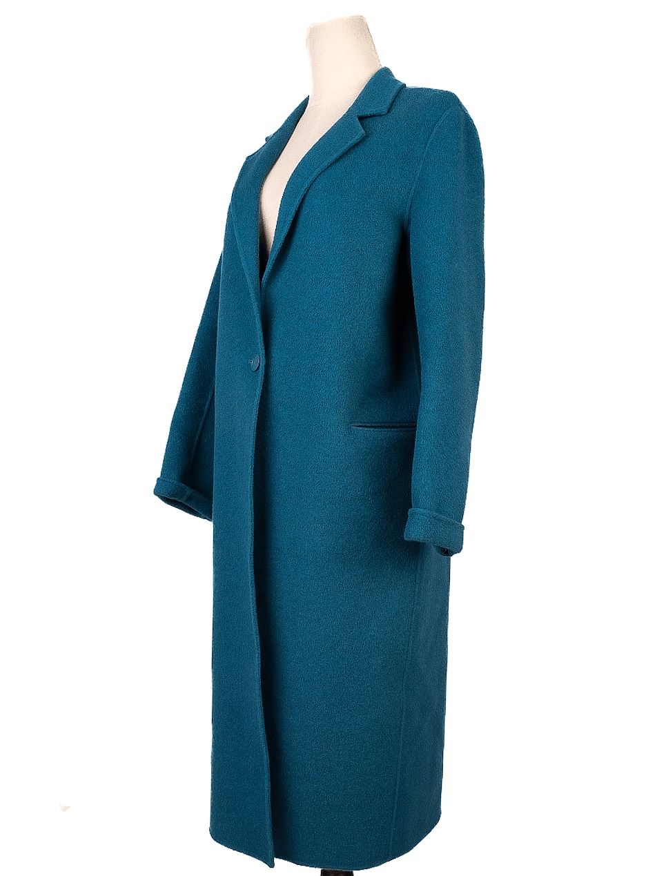 Excellent Sandro Wool Overcoat Blue Teal Size XS