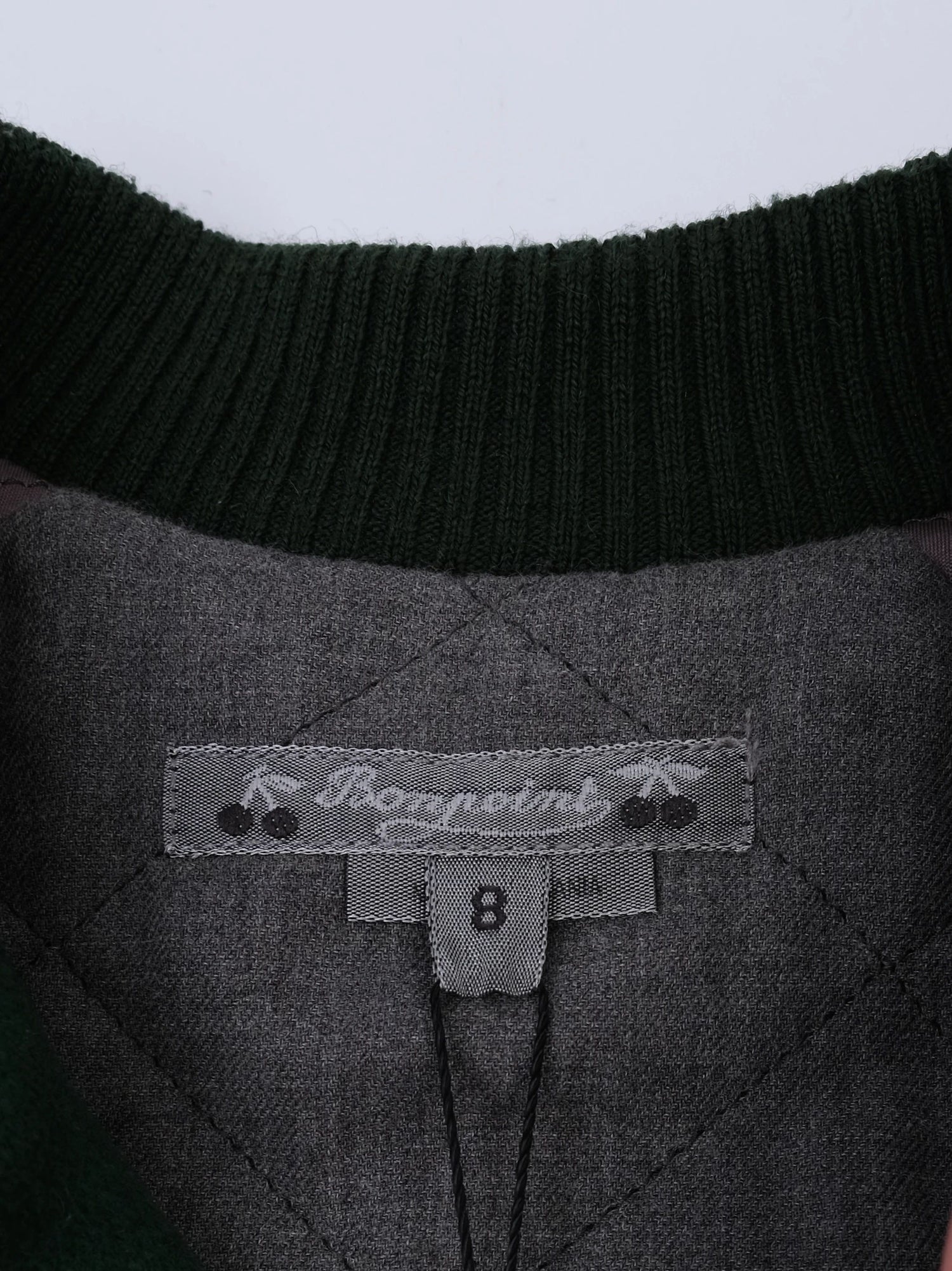 Excellent Bonpoint Varsity Jacket Green Cotton Size 8 For Kids