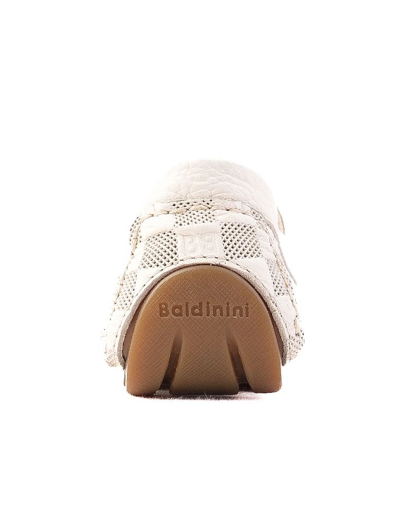 Excellent Baldinini White Leather Loafers with Checkered Pattern