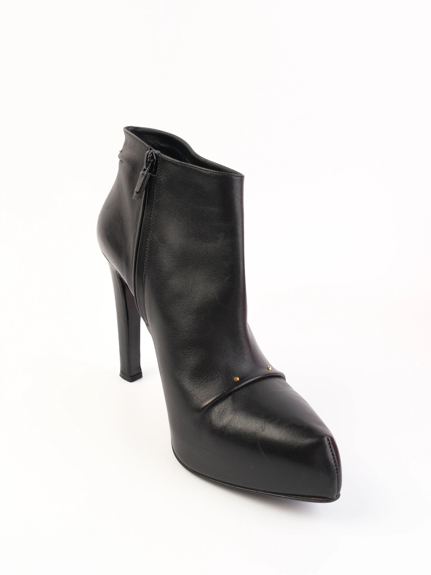 Excellent Roger Vivier Black Leather Ankle Boots Size 39