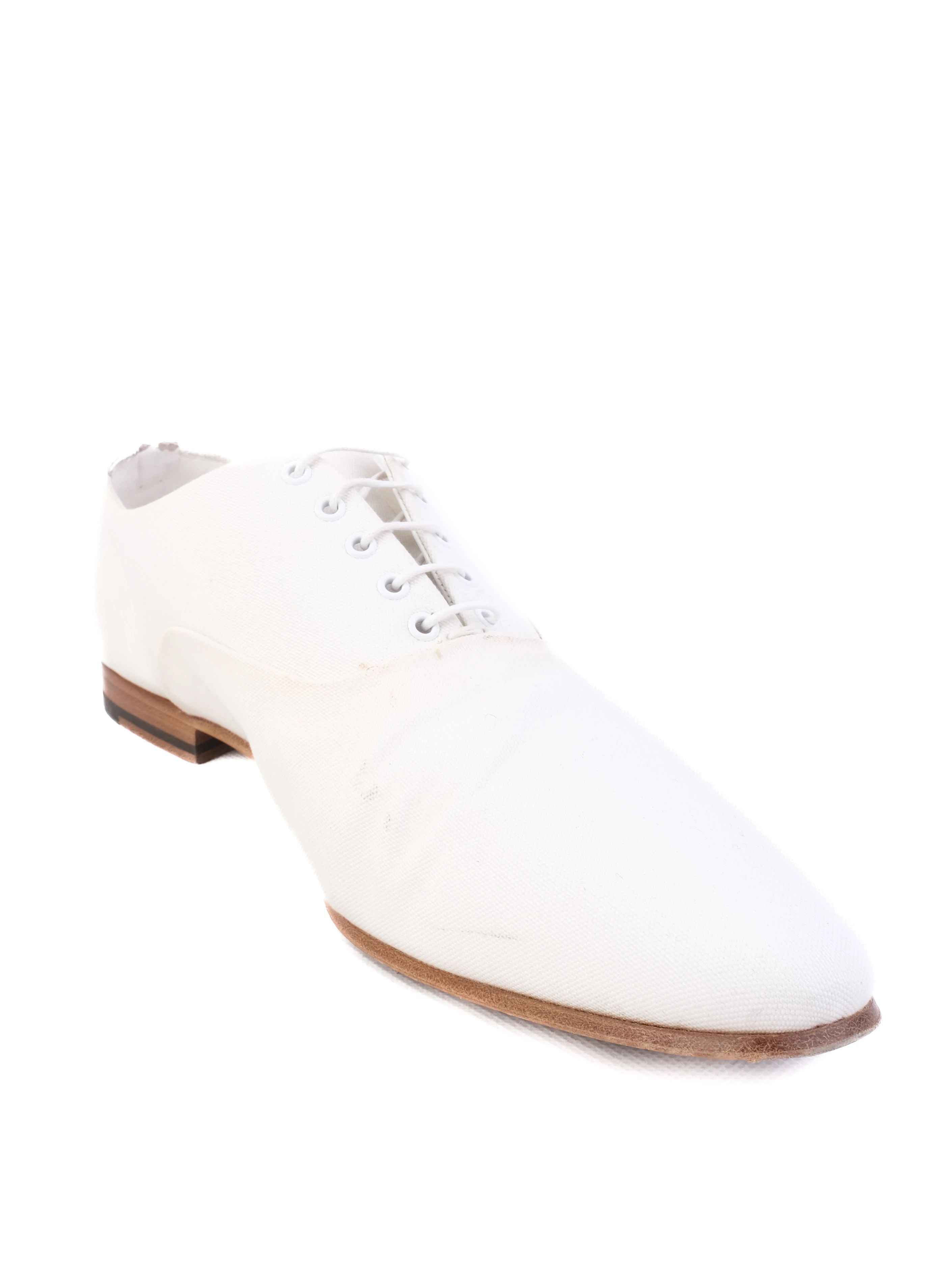 Excellent Prada White Leather Dress Shoes Size 41 for Men