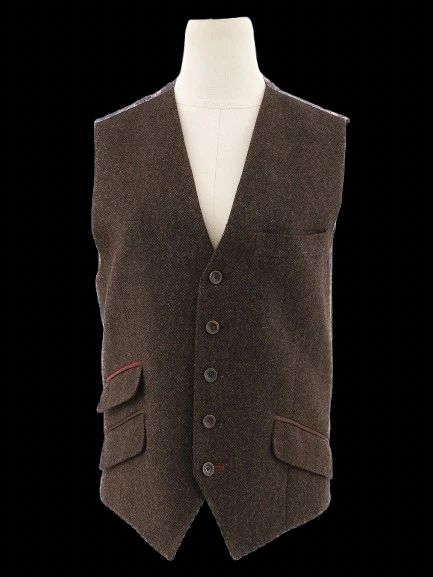 Excellent Ted Baker Orange Wool Vest Size S with Deer Print