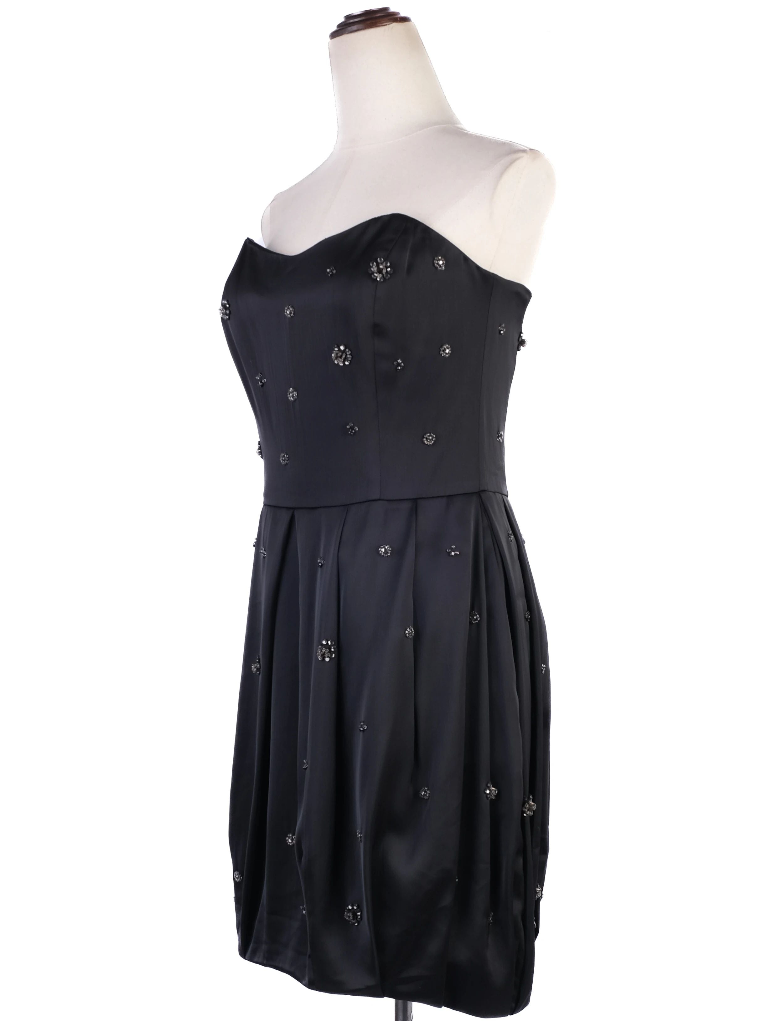 NEW By Malene Birger Black Strapless Dress with Embellishments
