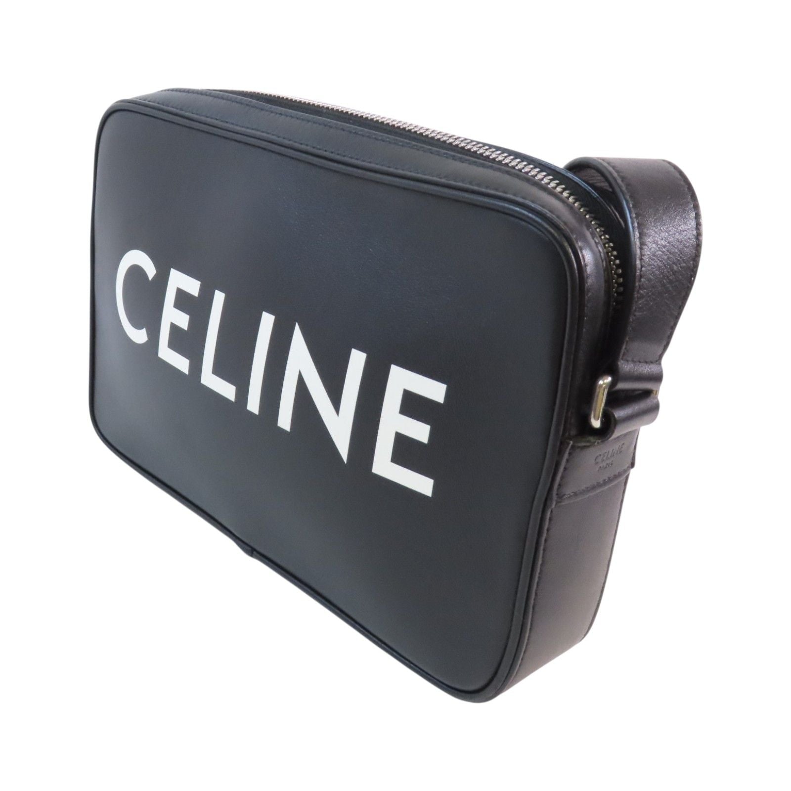 Celine Cowhide Leather Shoulder Bag Silver Shoulder Bag Black Calfskin (cowhide) F-cu-3201