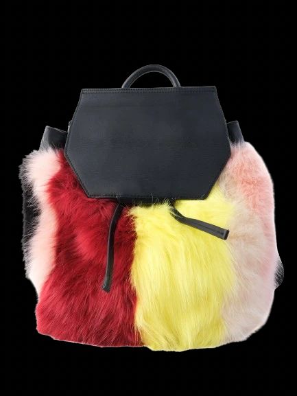 Excellent Kendall+Kylie Multicolored Faux Fur and Leather Backpack
