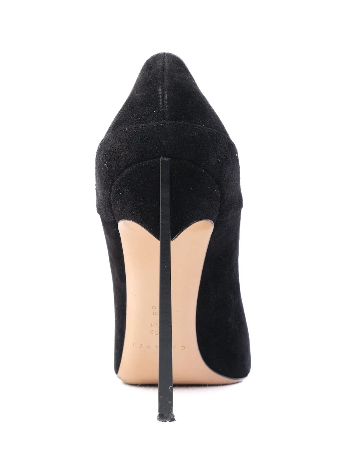 Excellent Casadei Black Suede High-Heeled Shoes Size N/A