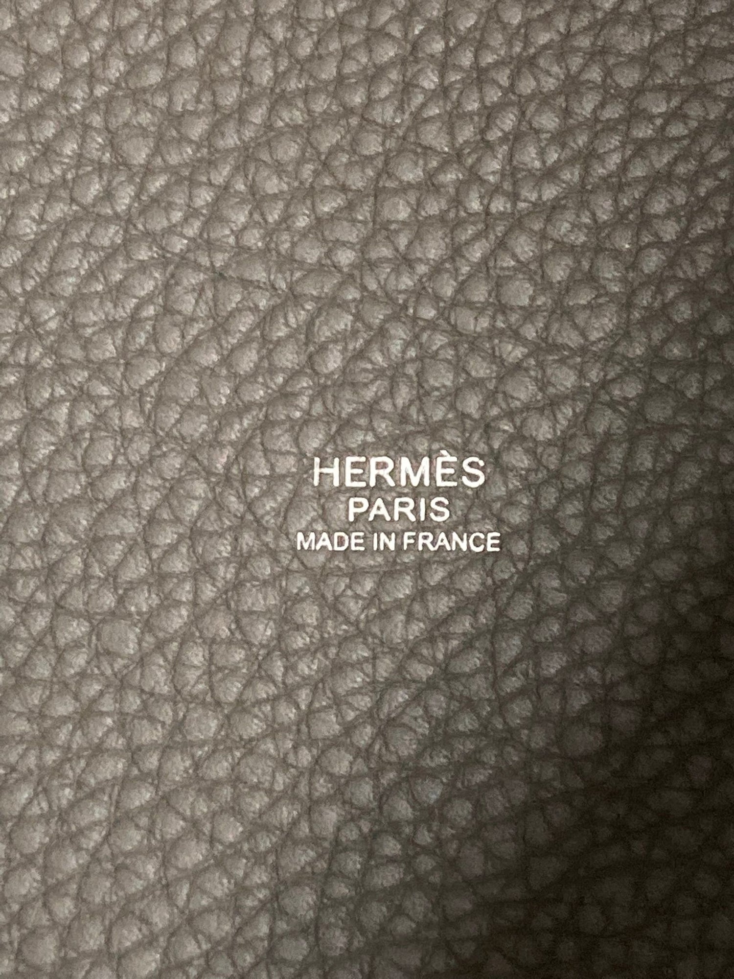 Hermes Gray Picotin PM, Taurillon Clemence PHW D Stamp