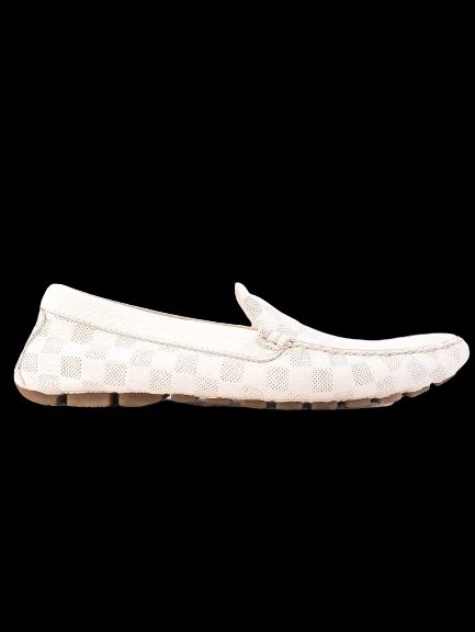Excellent Baldinini White Leather Loafers with Checkered Pattern