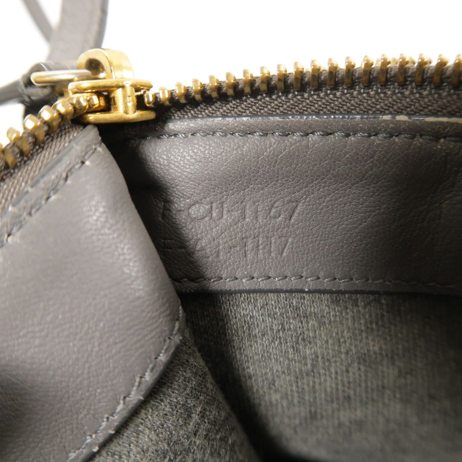 Celine Sheepskin Leather Trio Shoulder Bag Gray Grey Lambskin (sheep Leather)