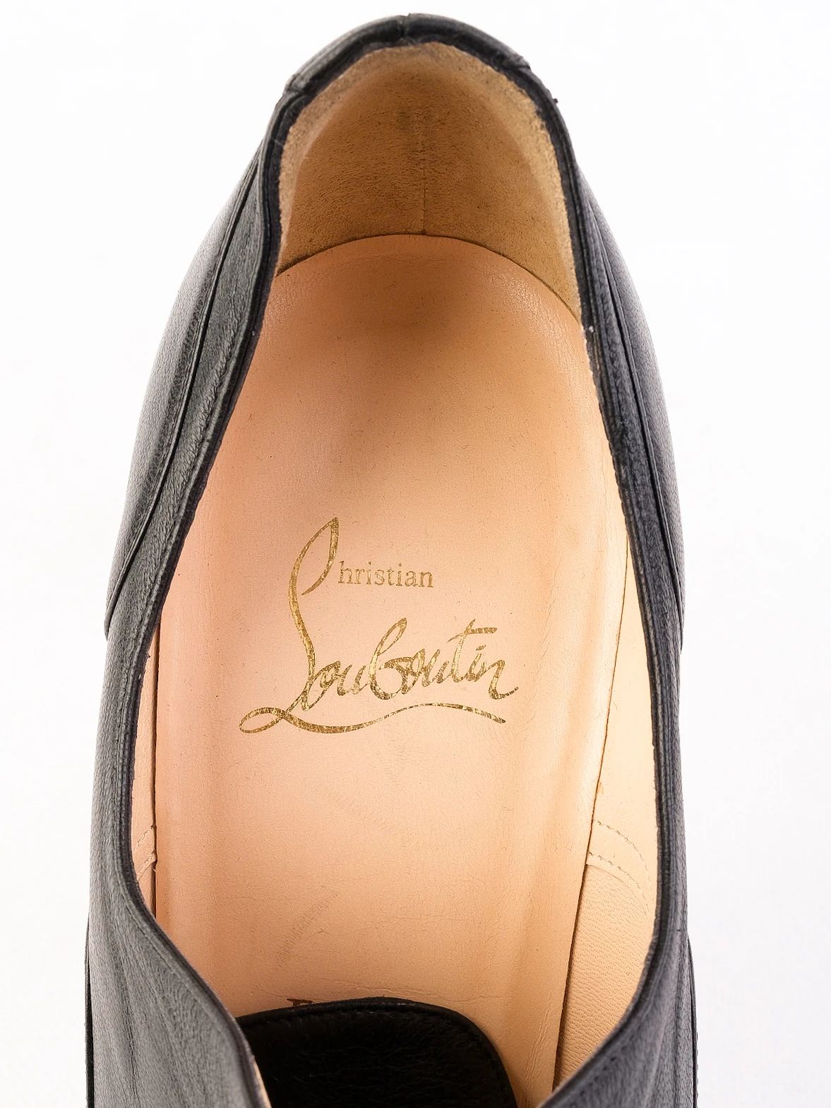 Christian Louboutin Black Leather High Heeled Shoes Size 37