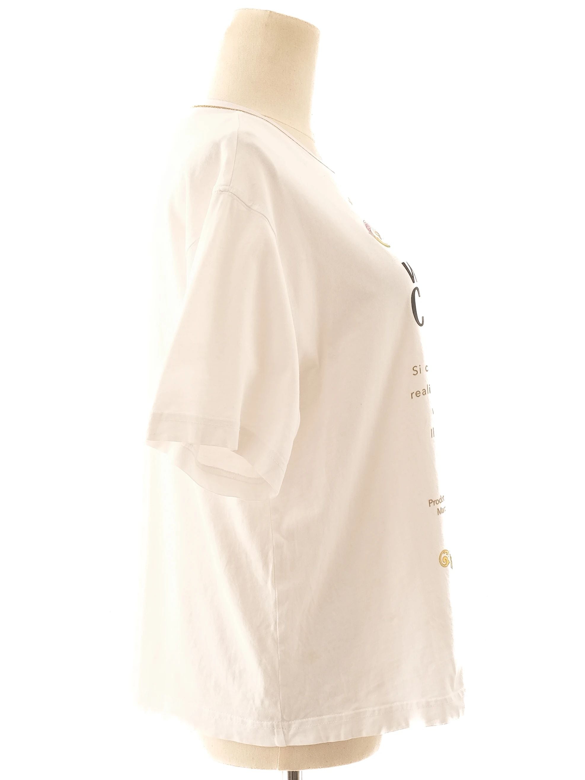 Excellent Versace Jeans Couture White T-Shirt Size M Floral Design