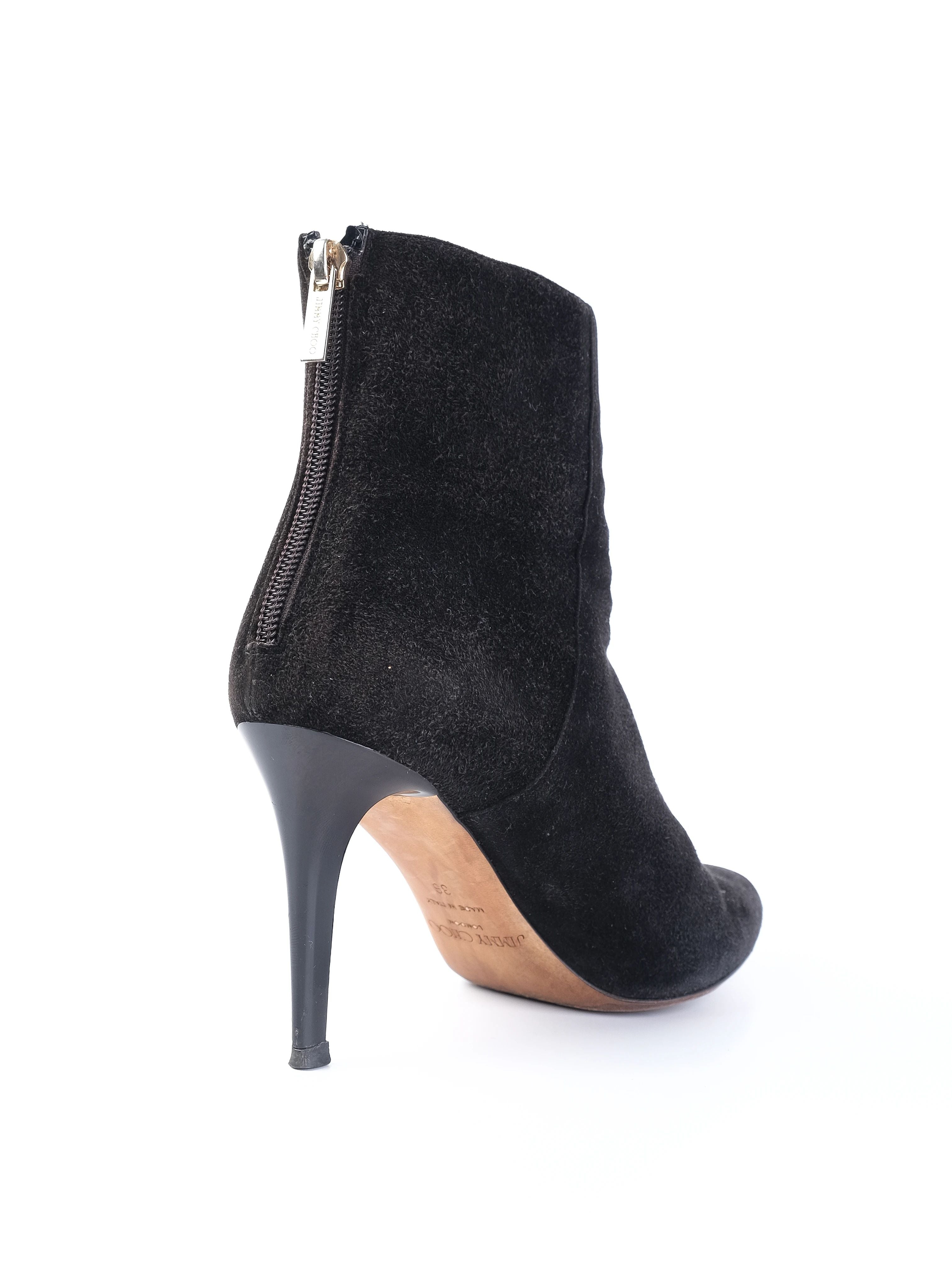 Excellent Jimmy Choo Black Suede Ankle Boots Size 36