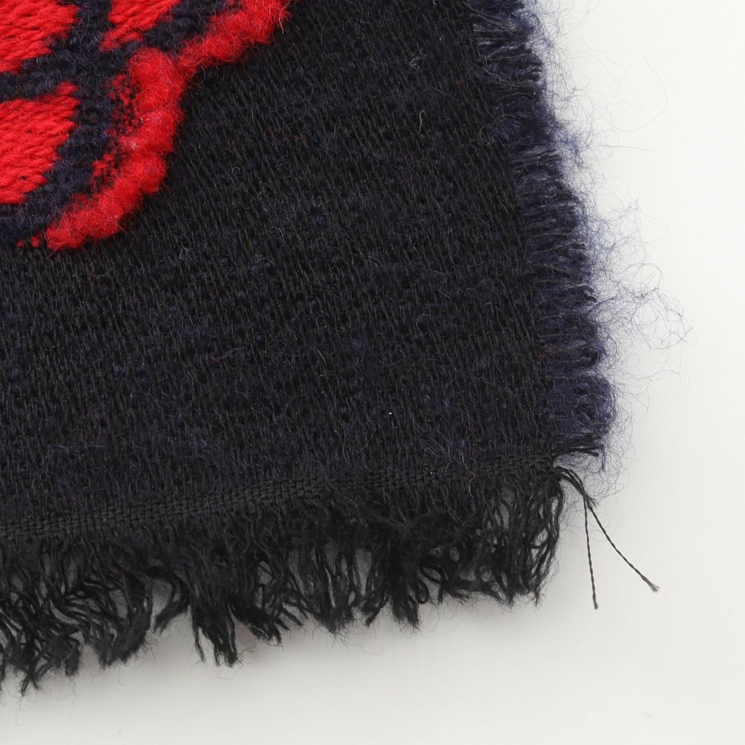 Chanel Navy Multicolor Coco Mark Camelia Scarf Wool Silk Cashmere