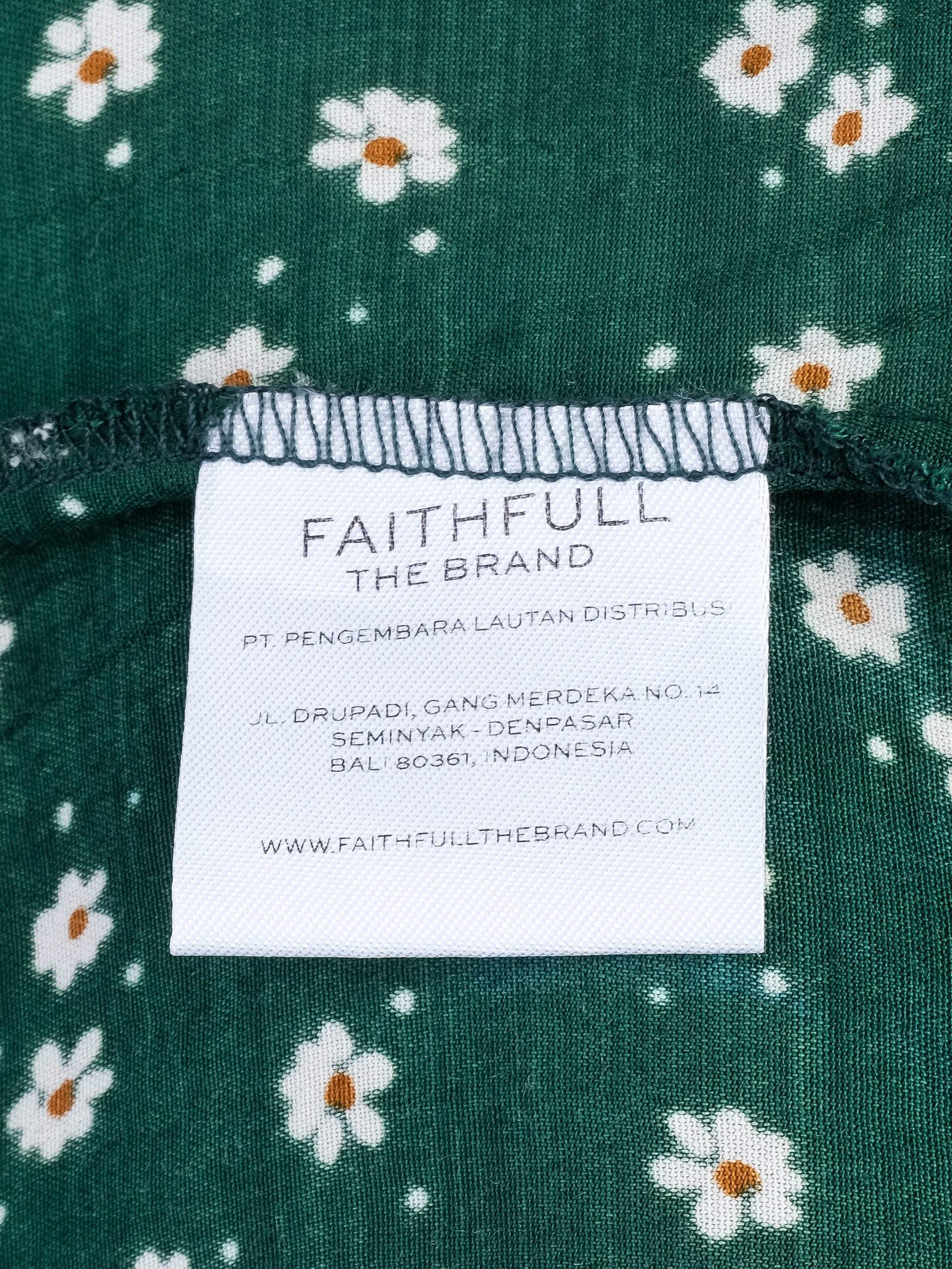 Excellent Faithfull The Brand Green Floral Wrap Dress XS V-Neck