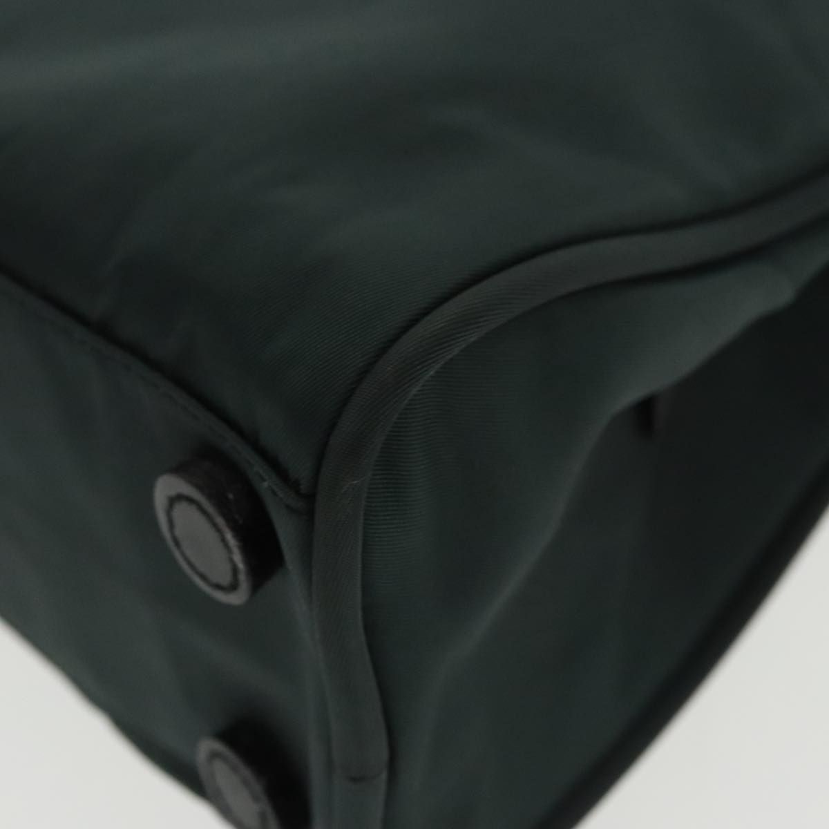 Prada Hand Bag Nylon Green Silver Auth