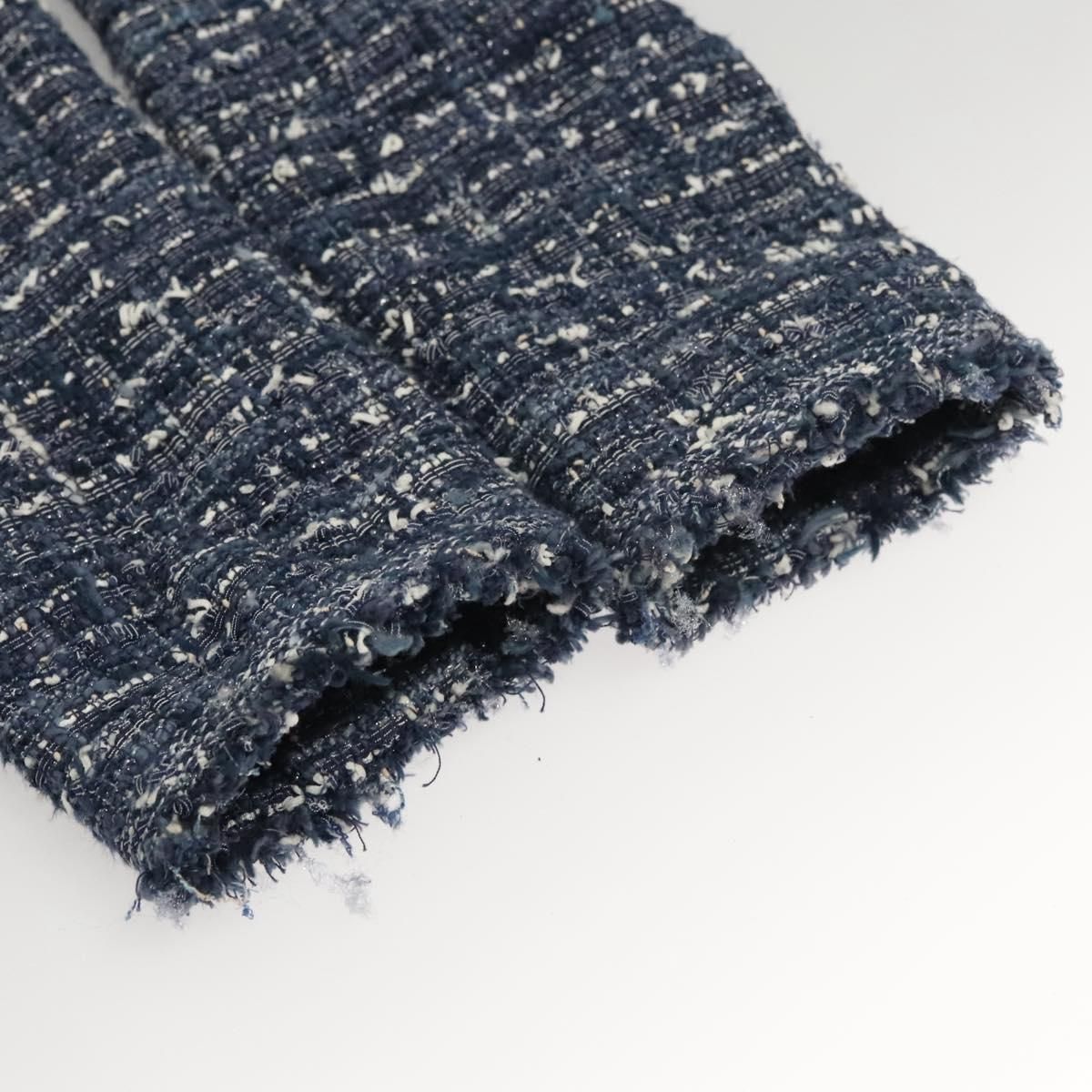 Chanel Jacket 34 Jacket Tweed 34 Blue Cc Auth