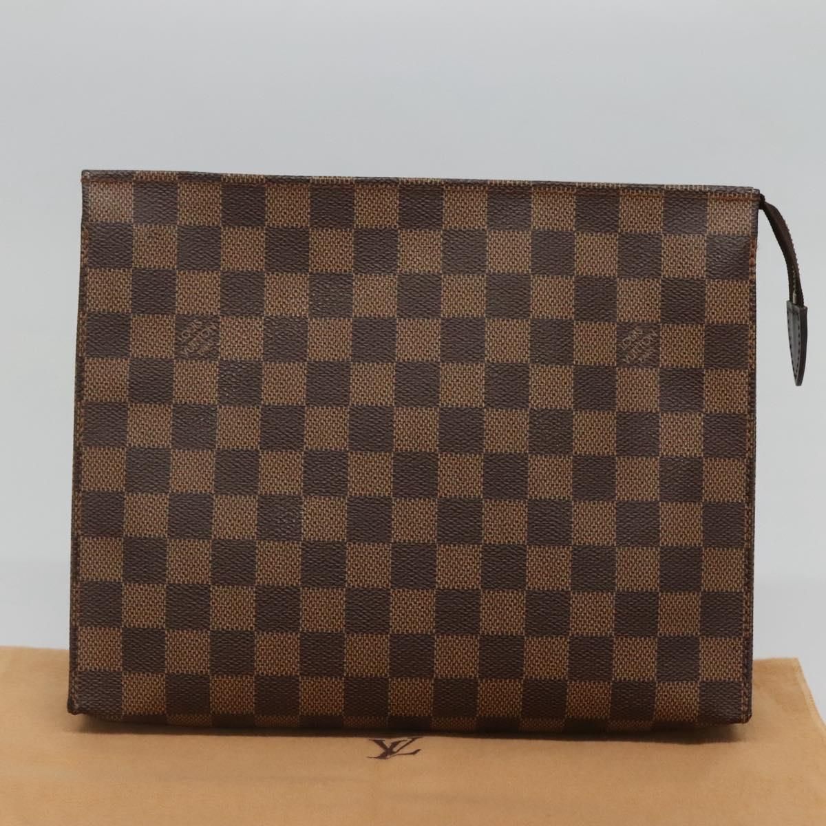 Louis Vuitton Damier Ebene Poche Toilette 26 Pouch N 47543 Lv Auth