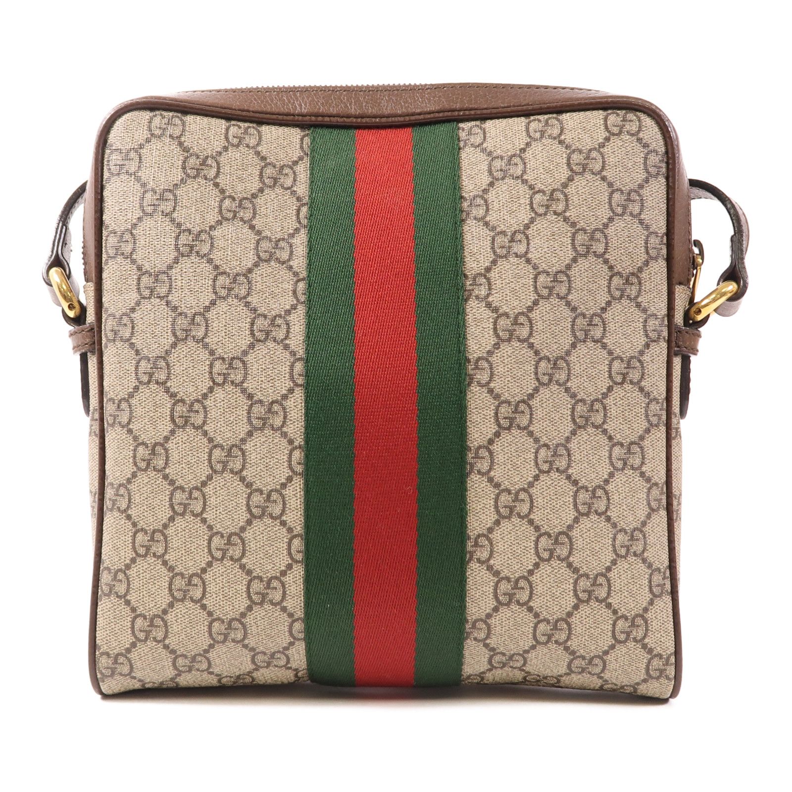 Gucci Painted Canvas Supreme Ophidia Small Messenger Golden Shoulder Bag Brown Pvc Coated Canvas 54792