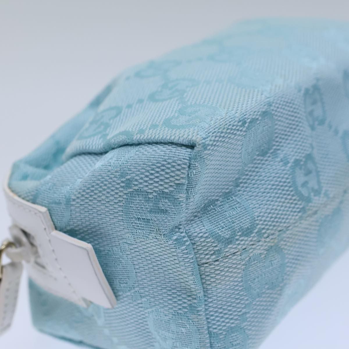 Gucci Gg Canvas Pouch Light Blue 039 1118 Auth