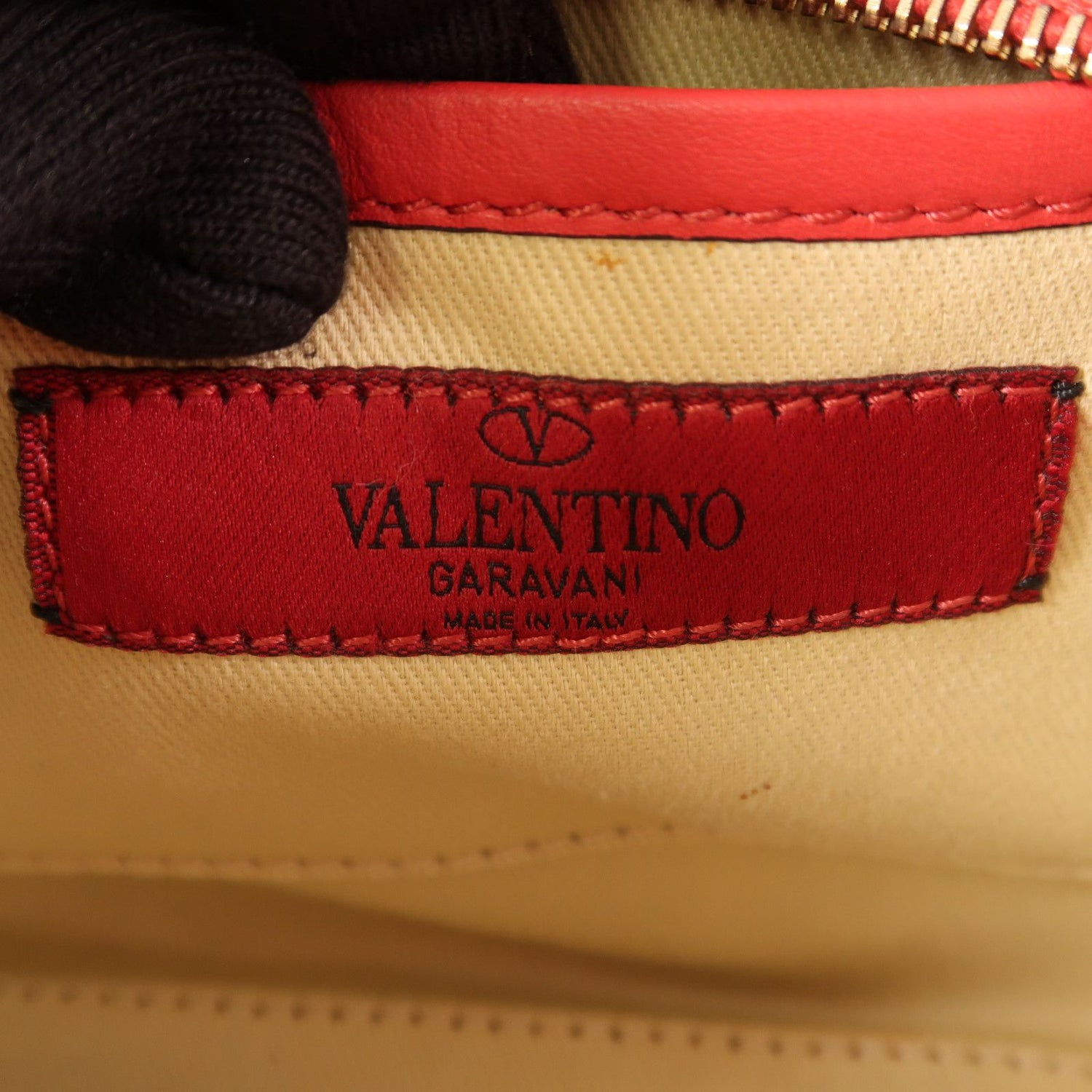 Valentino Cowhide Leather 2Way Shoulder Bag Golden Hand-handed Shoulder And Back Bag 2way Shoulder Bag Red Calfski