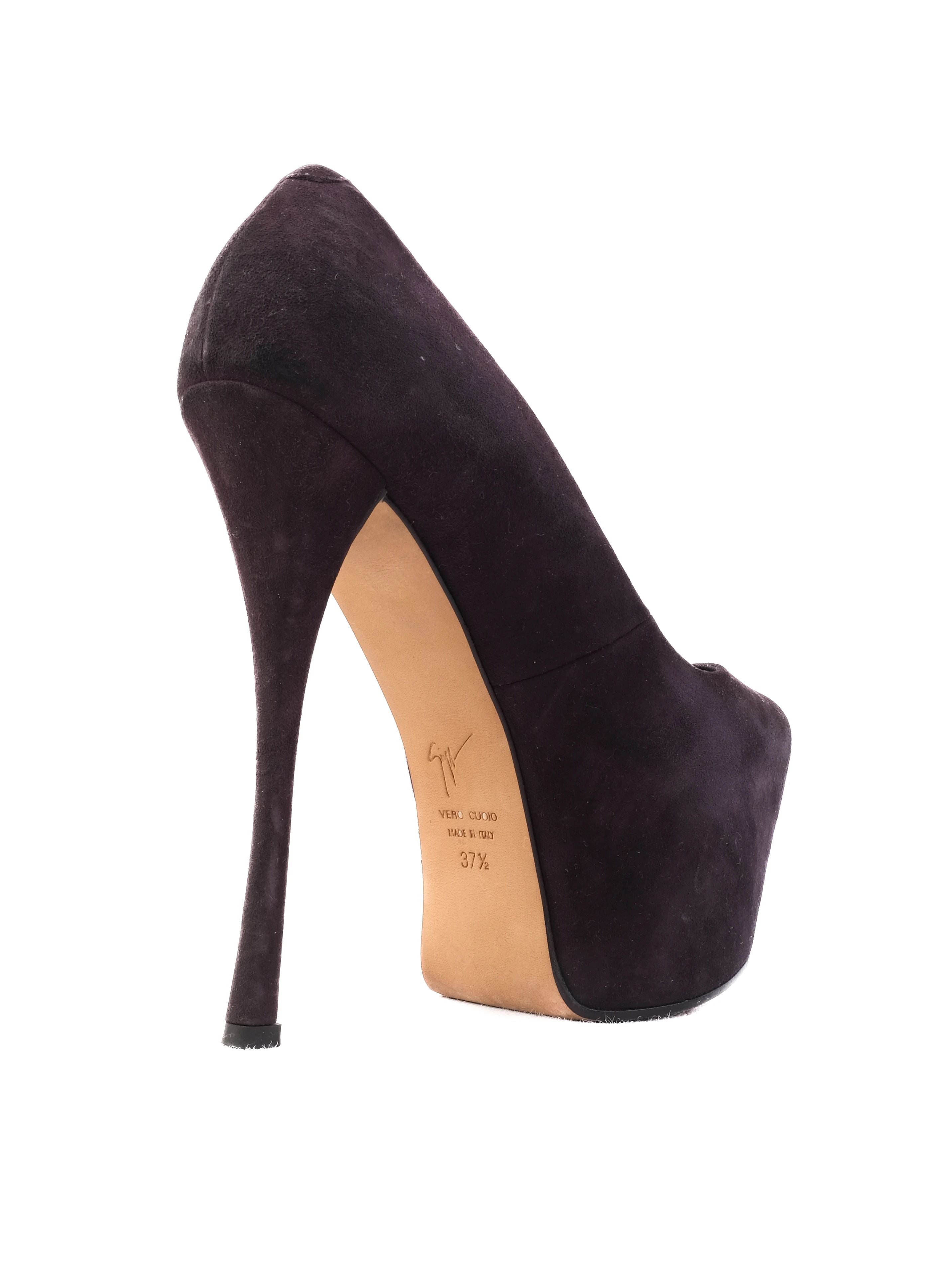 Excellent Giuseppe Zanotti Purple Suede High-Heeled Platform Shoes Size 37.5