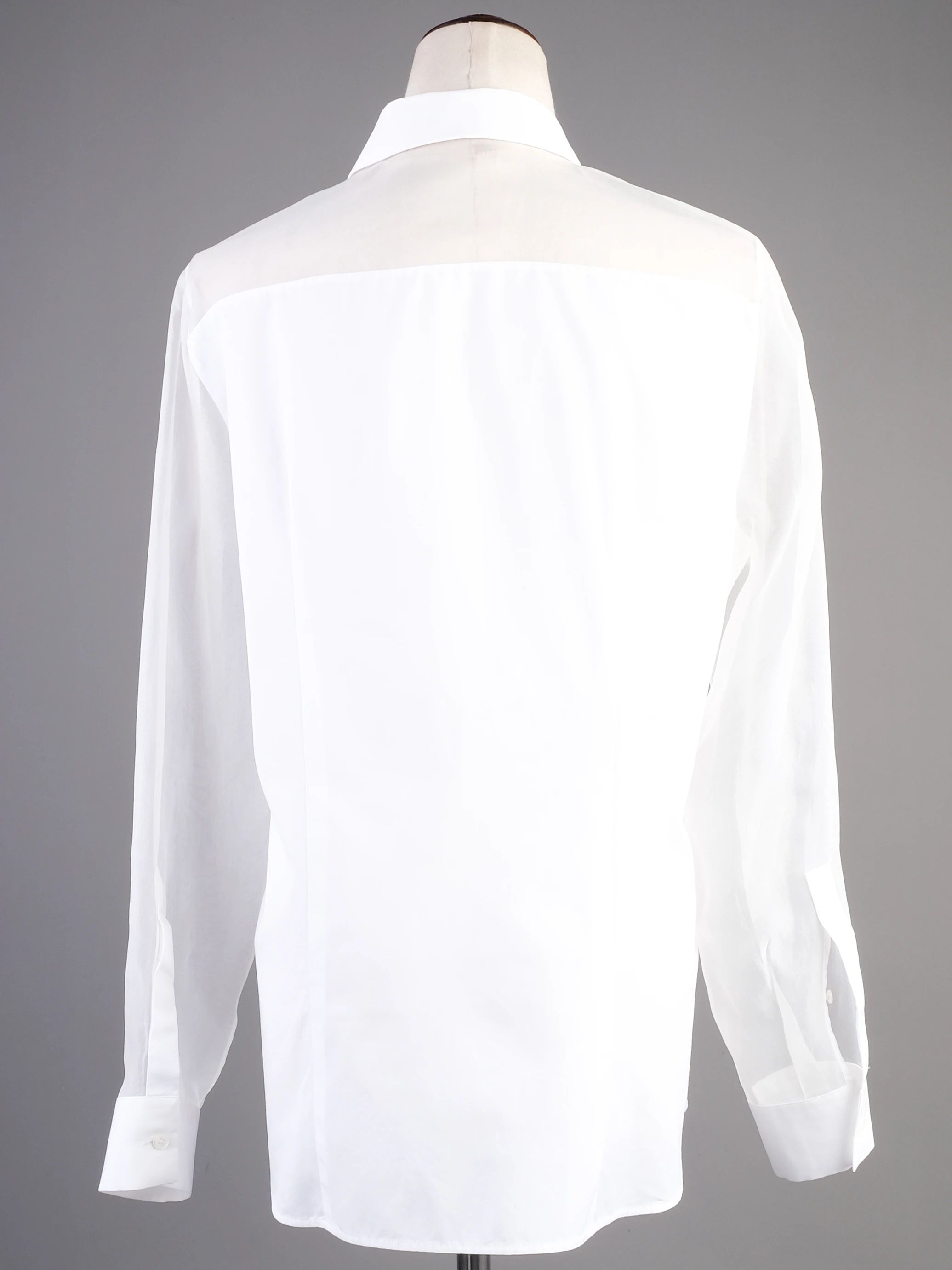 Excellent Burberry White Cotton Long Sleeve Button-Up Shirt