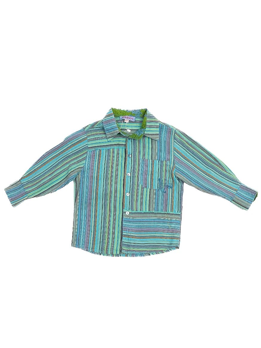 Excellent Kenzo Striped Long-Sleeve Shirt Kids Size 3 Cotton