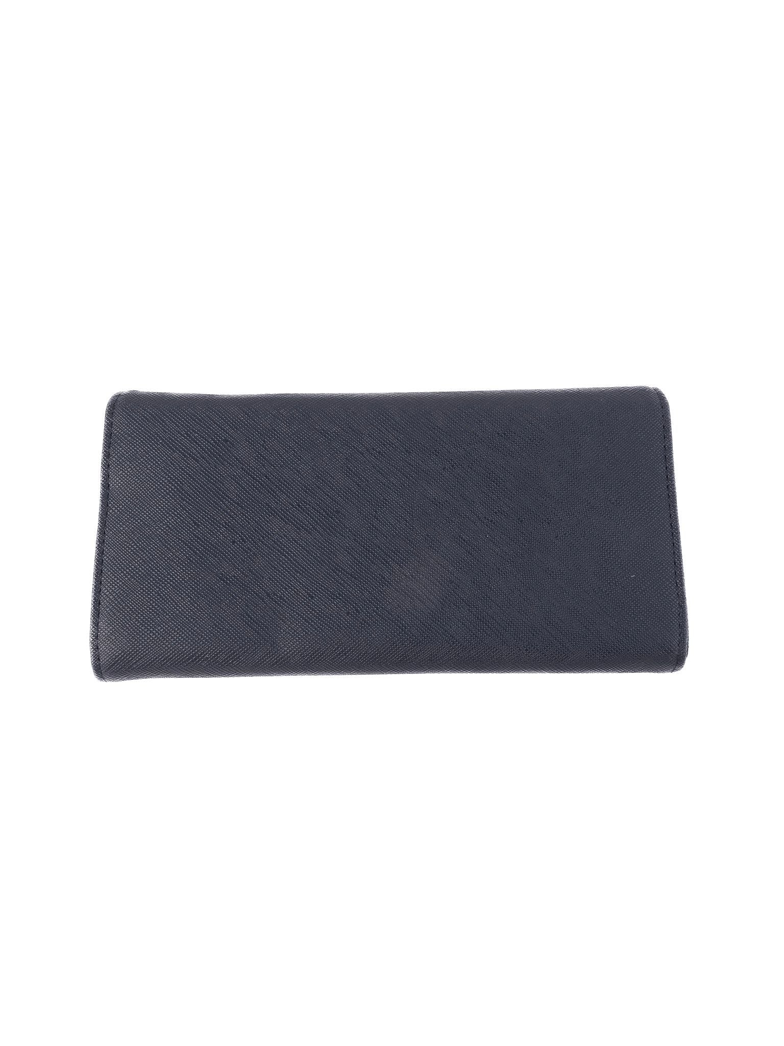 Average Condition Armani Jeans Black Leather Wallet with Metal Logo